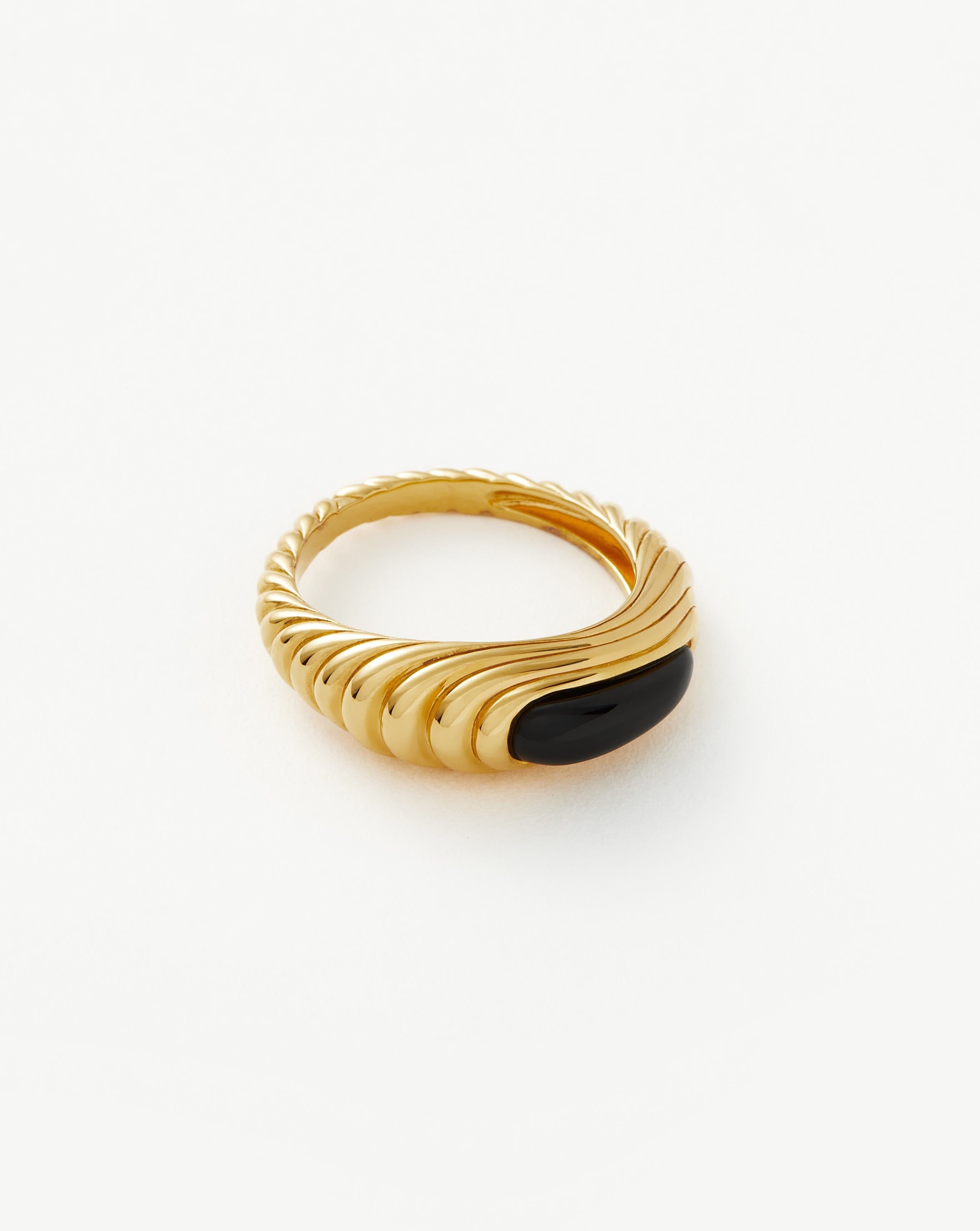 Wavy Ridge Gemstone Stacking Ring Rings Missoma 