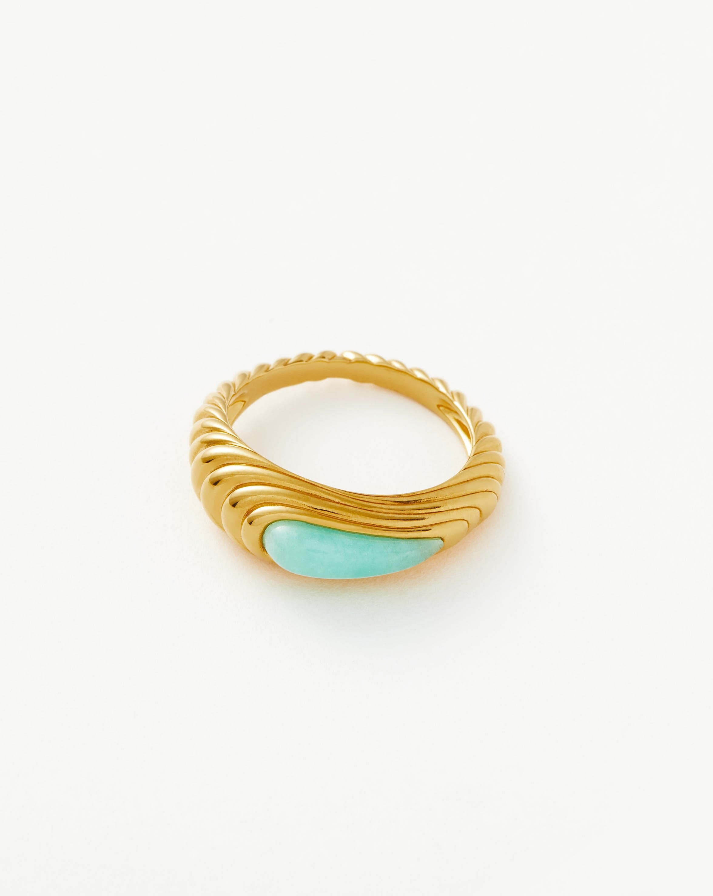 Wavy Ridge Gemstone Stacking Ring Rings Missoma 