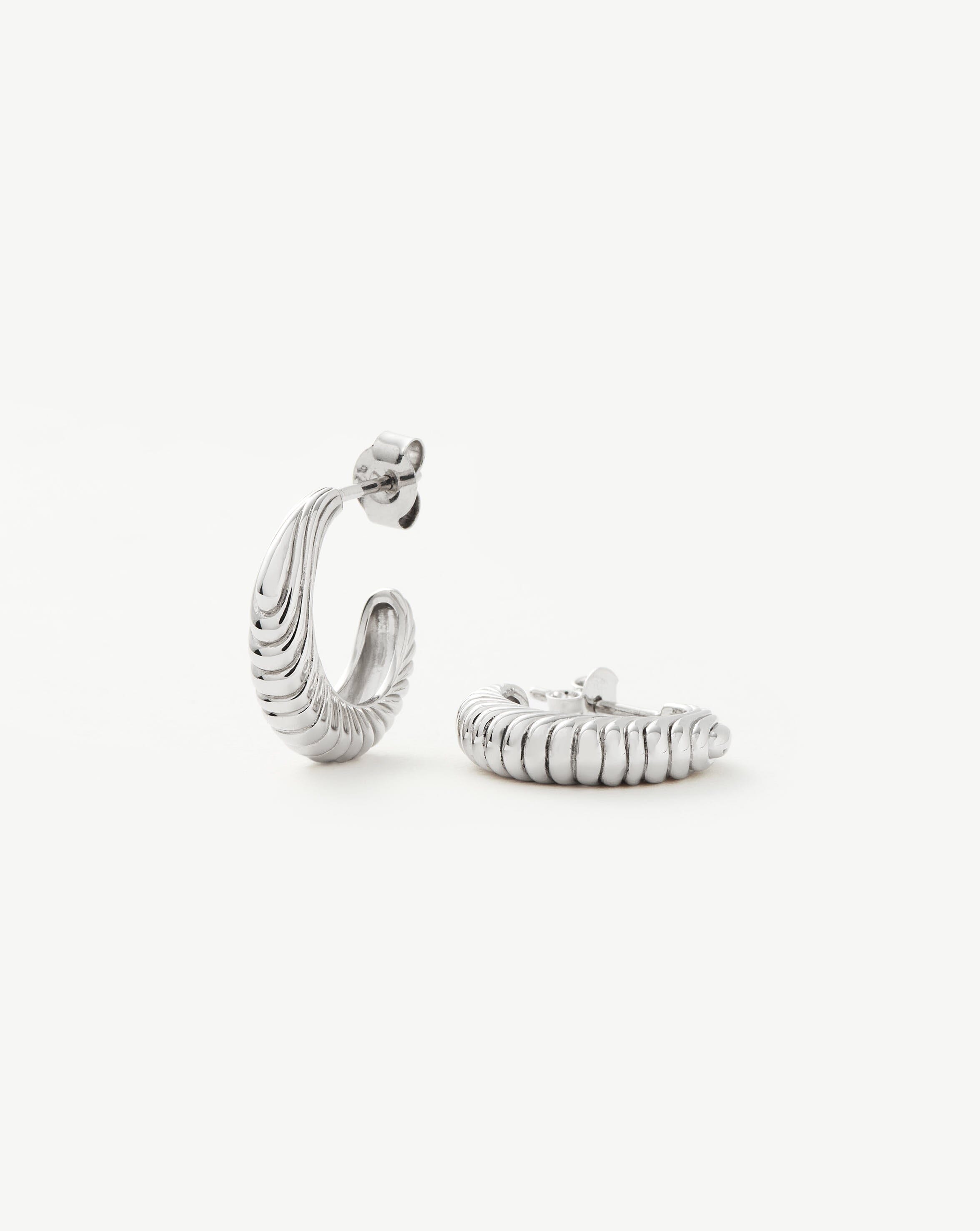 Wavy Ridge Small Hoop Earrings Earrings Missoma 