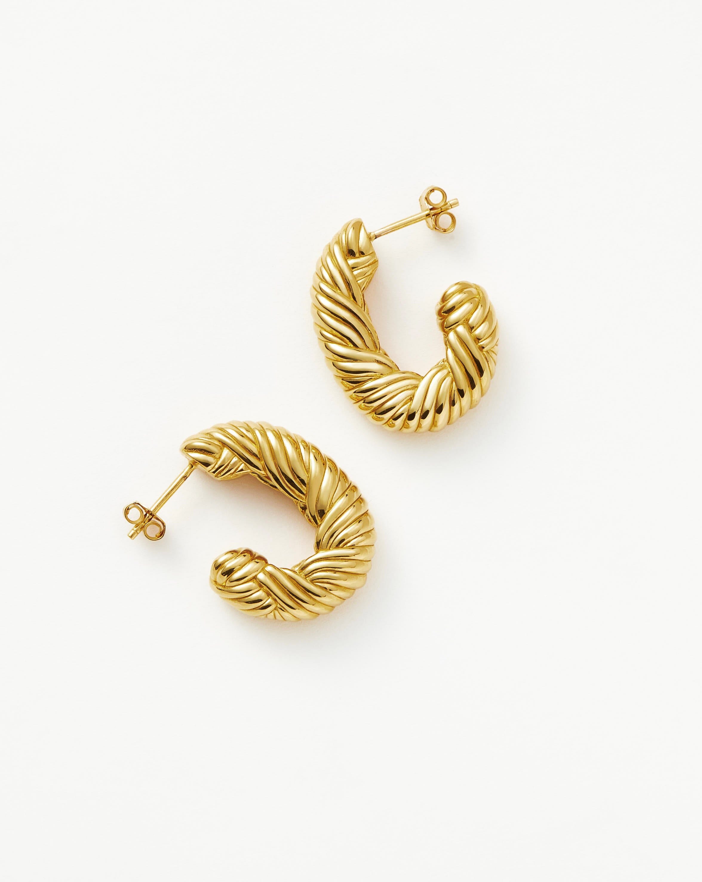 Wavy Ridge Twisted Chubby Medium Hoop Earrings Earrings Missoma 