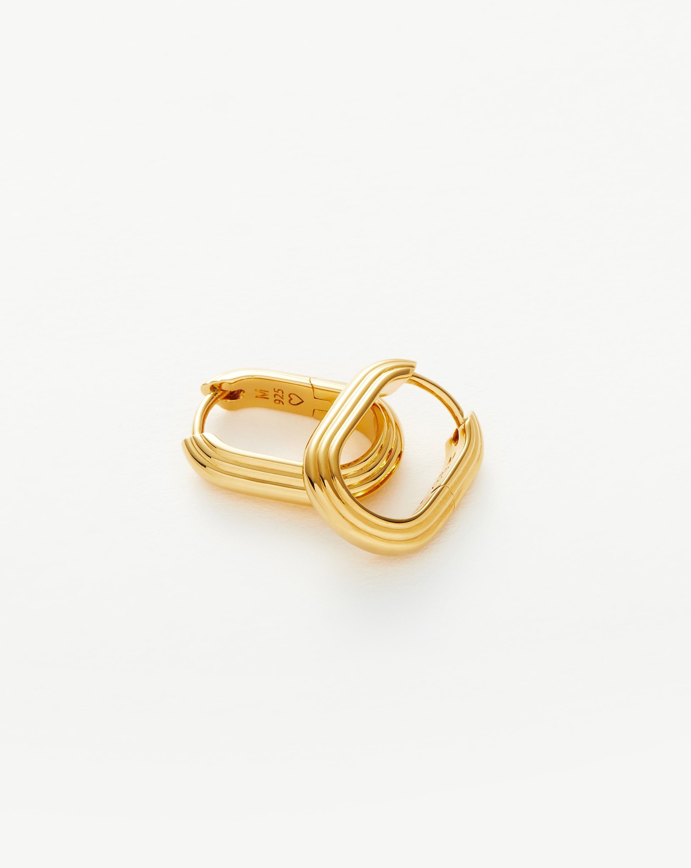 Zenyu Link Ridge Ovate Hoop Earrings | 18ct Gold Plated Vermeil Earrings Missoma 