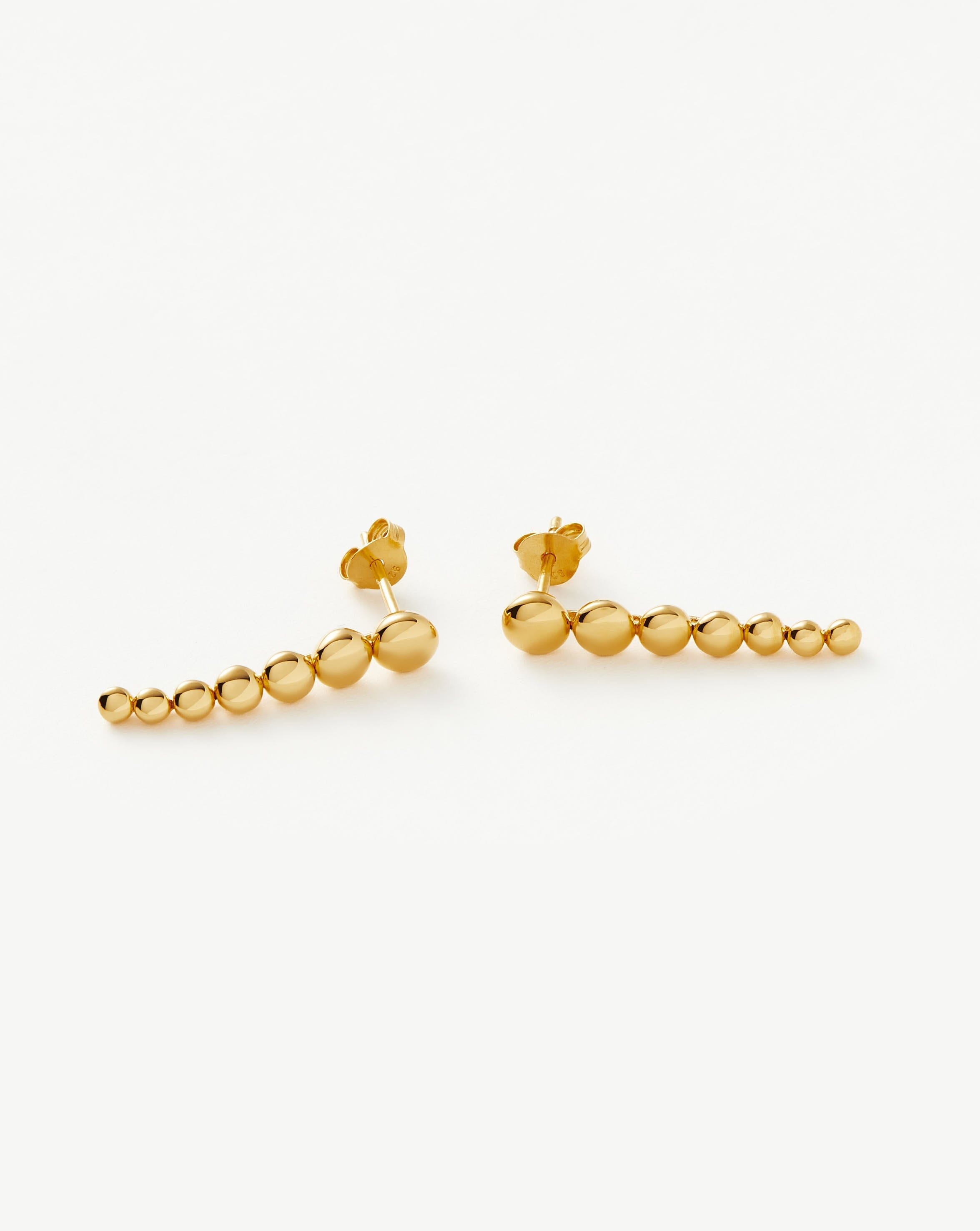 Articulated Beaded Drop Stud Earrings | 18ct Gold Plated Vermeil Earrings Missoma 