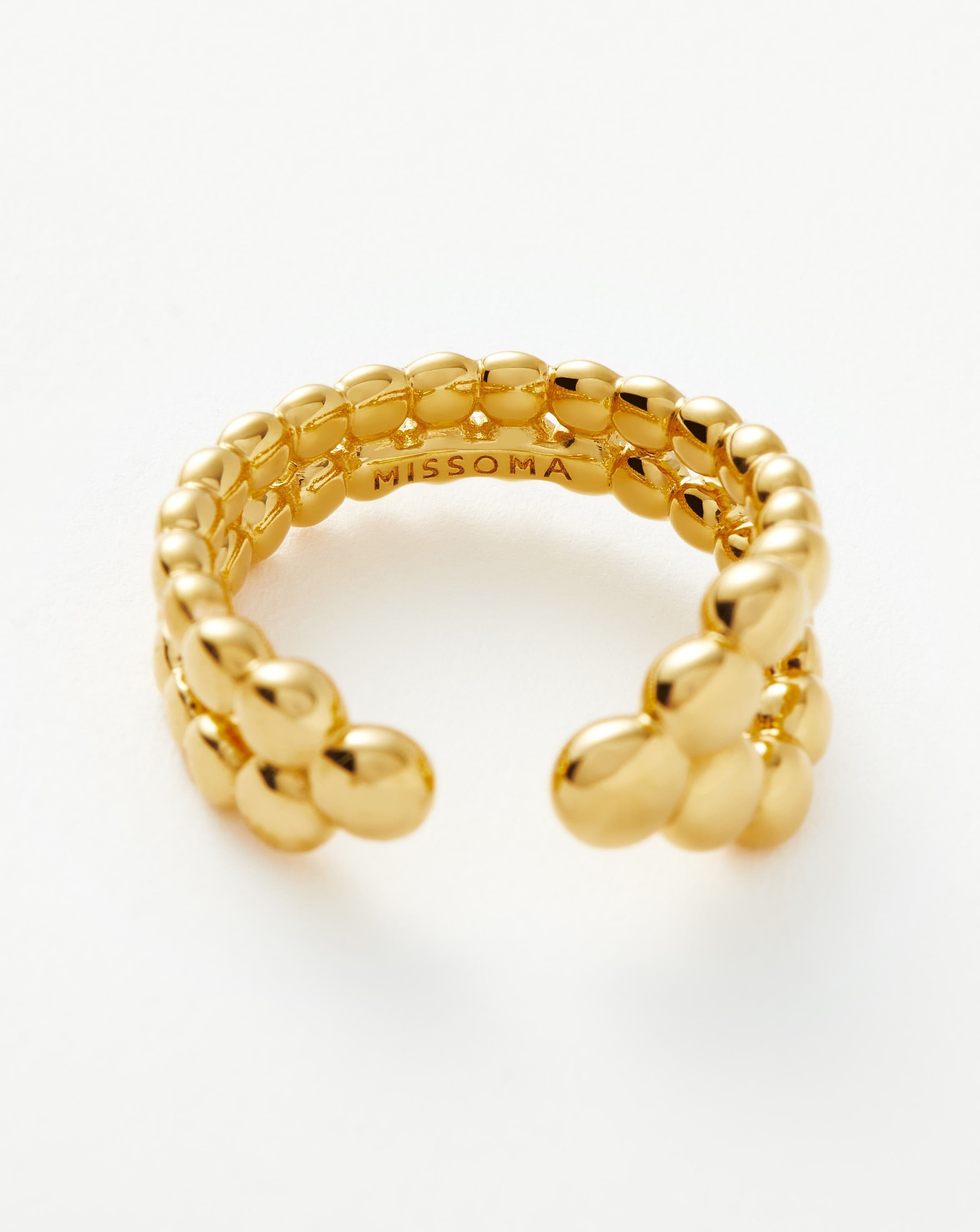 Articulated Beaded Open Ring | 18ct Gold Plated Vermeil Rings Missoma 