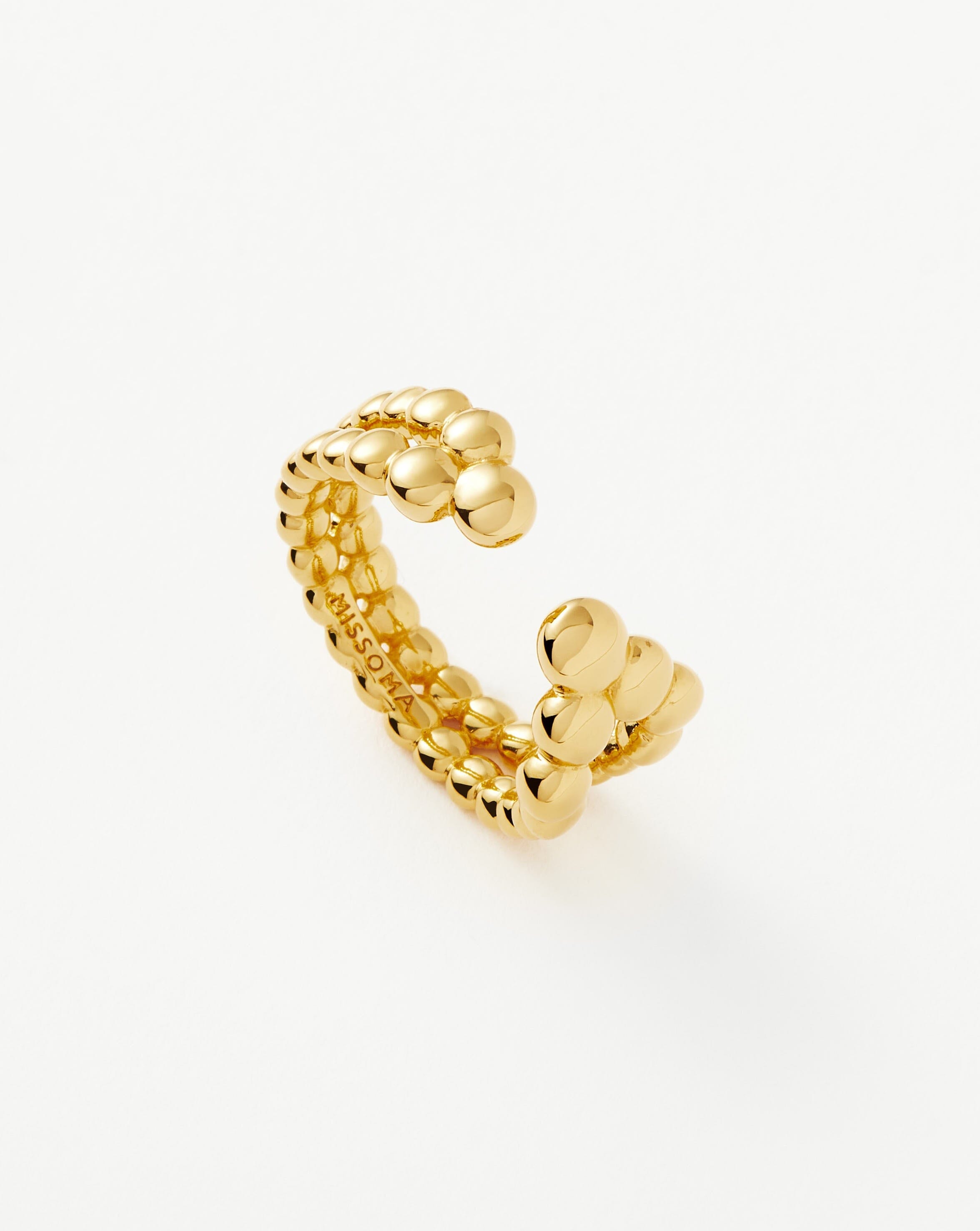 Articulated Beaded Open Ring | 18ct Gold Plated Vermeil Rings Missoma 