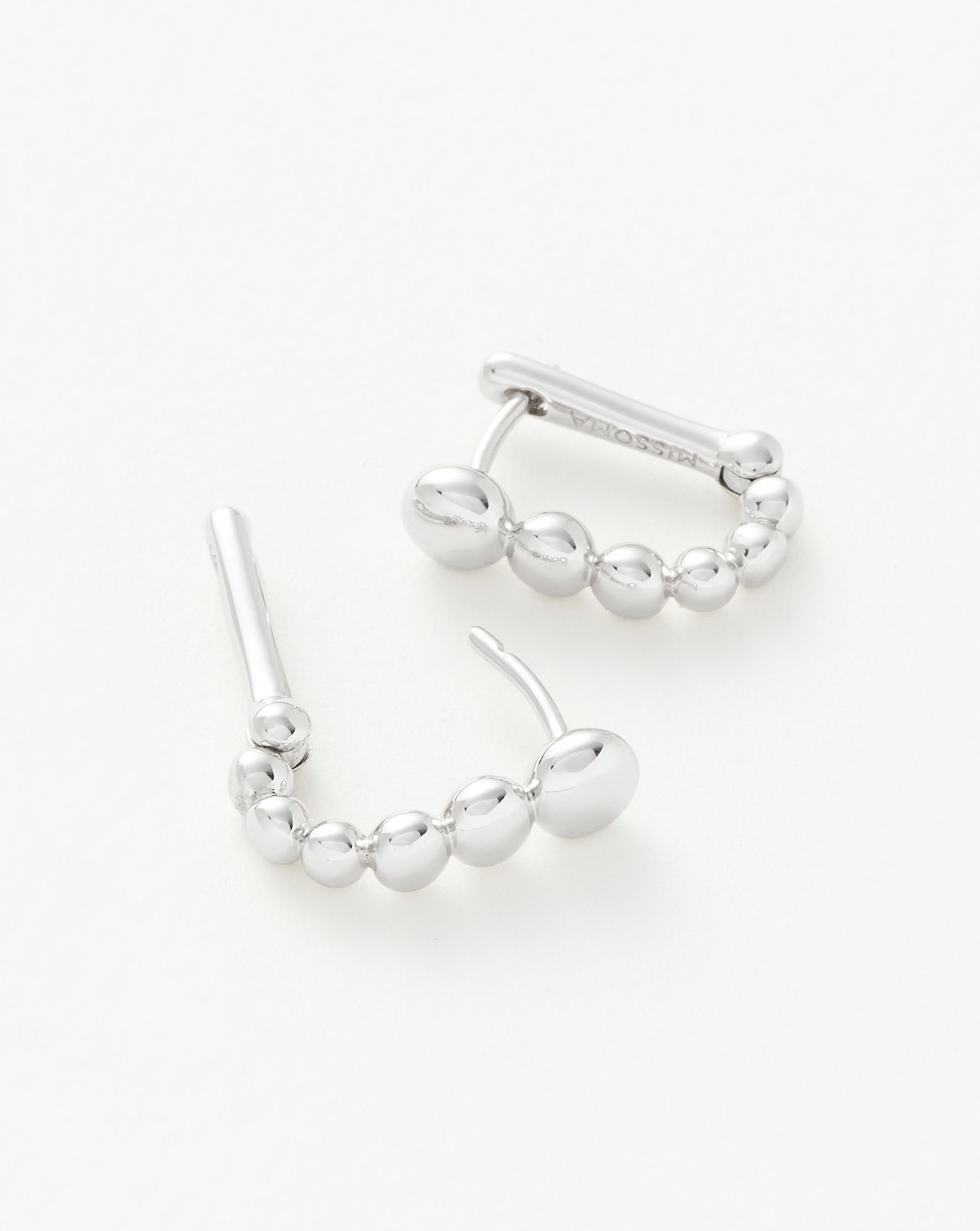 Articulated Beaded Ovate Huggies | Sterling Silver Earrings Missoma 