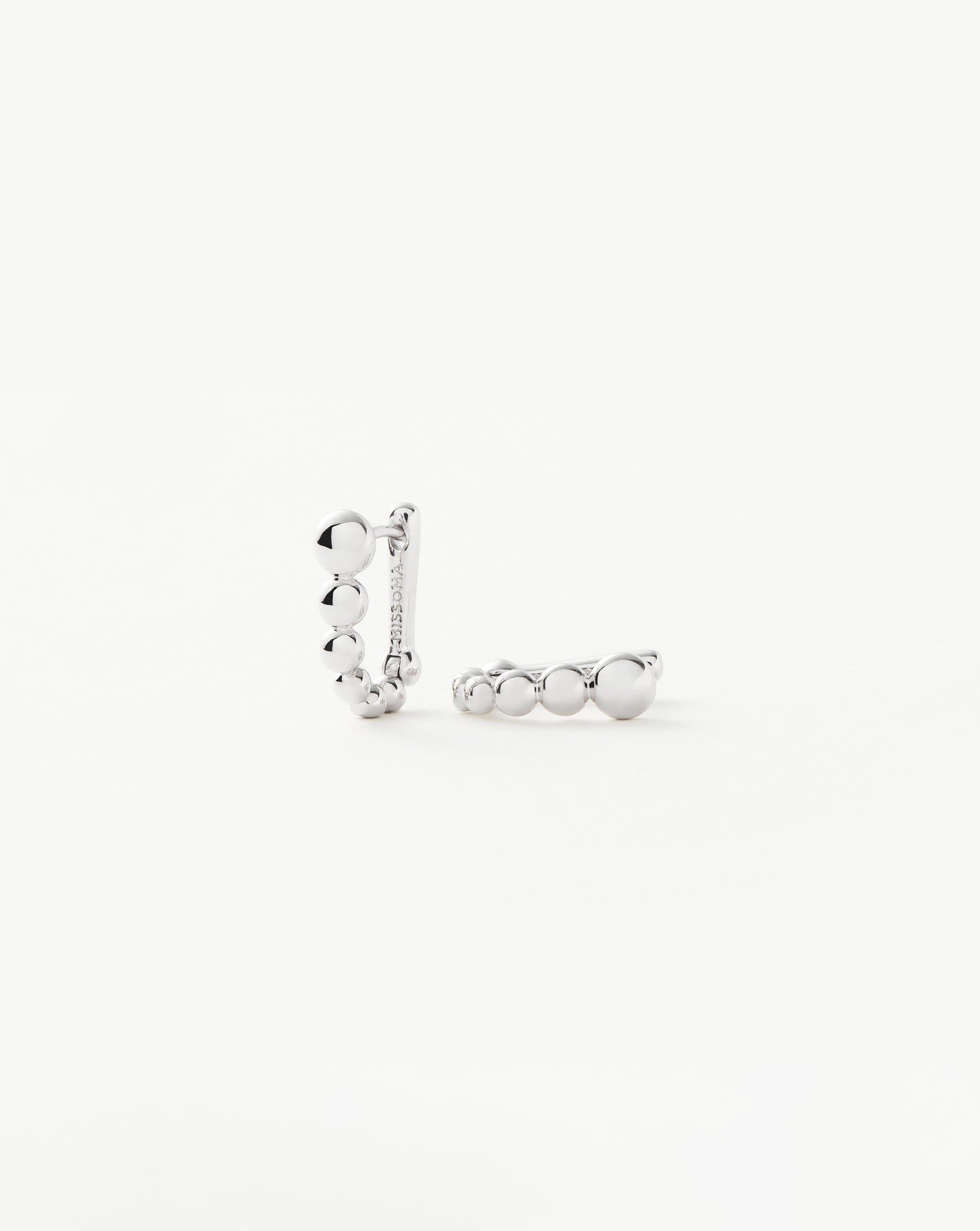 Articulated Beaded Ovate Huggies | Sterling Silver Earrings Missoma 