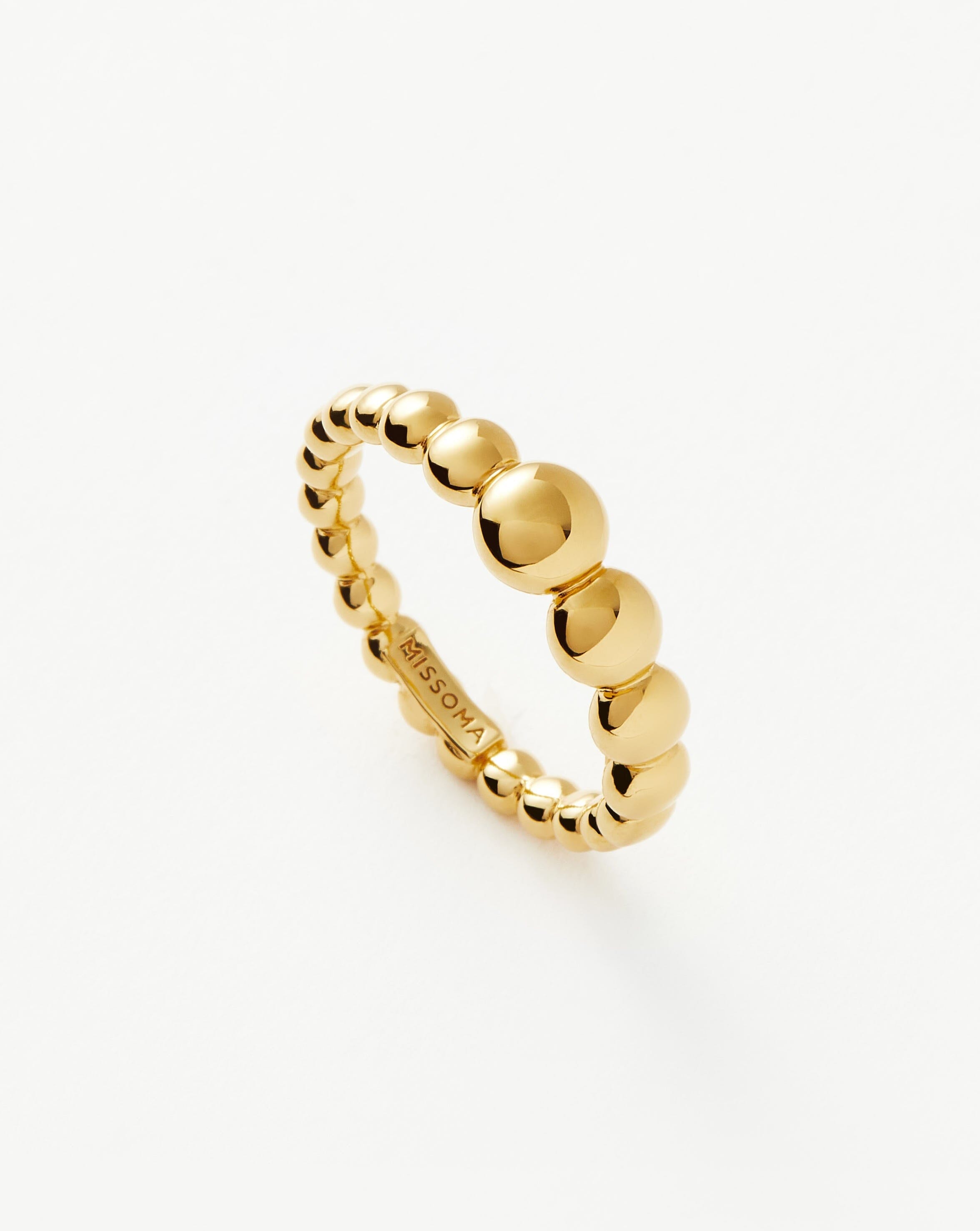 Articulated Beaded Stacking Ring | 18ct Gold Plated Vermeil Rings Missoma 