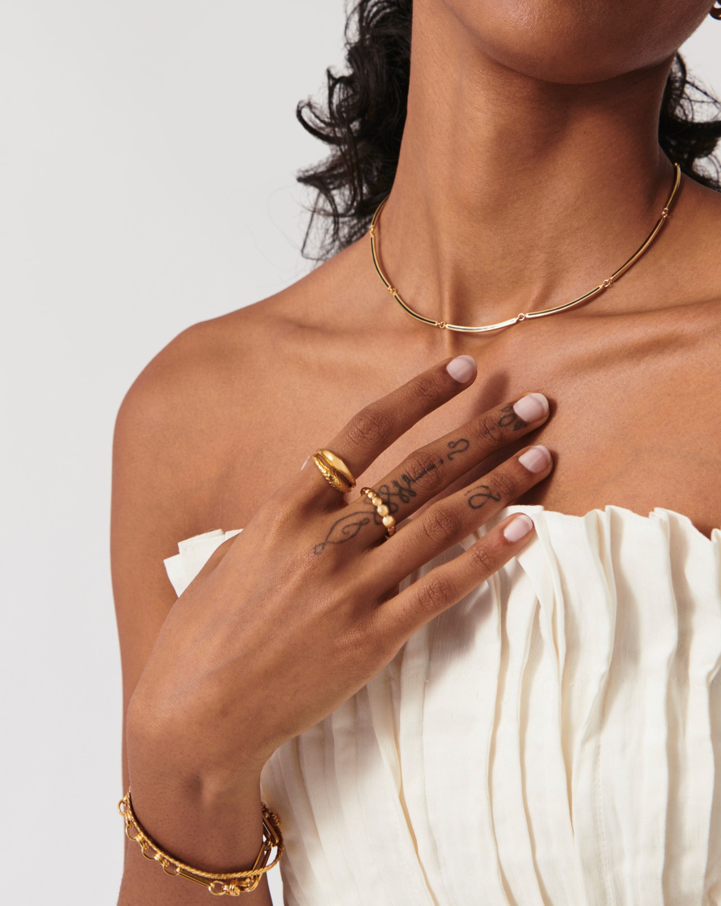 Articulated Beaded Stacking Ring | 18ct Gold Plated Vermeil Rings Missoma 