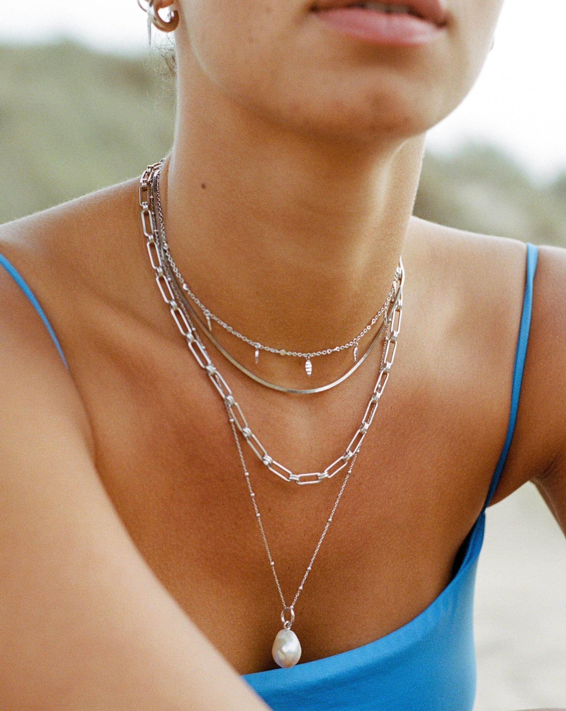 Baroque Pearl Chain Necklace | Sterling Silver/Pearl Necklaces Missoma 