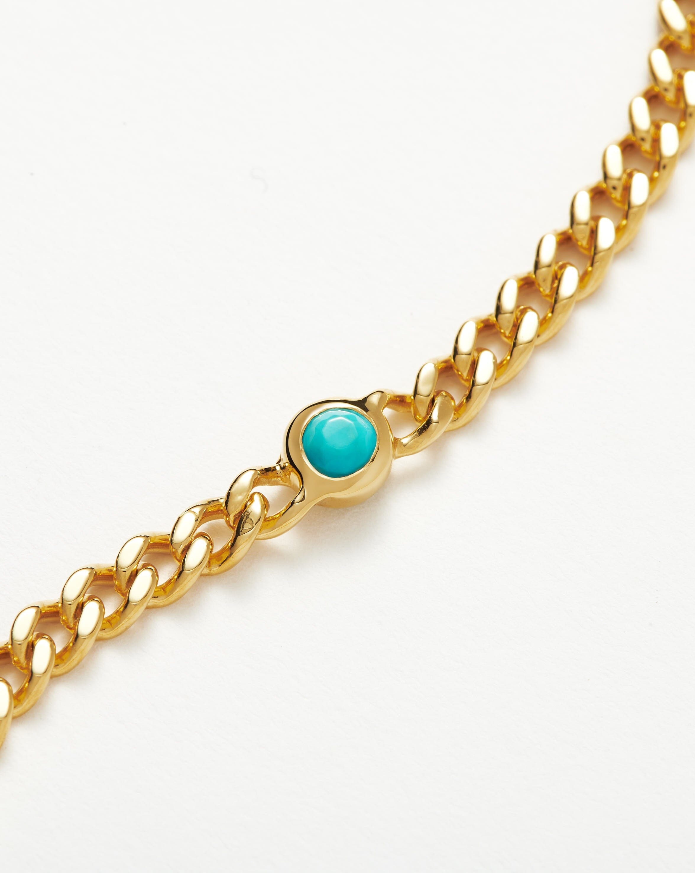 Birthstone Chain Bracelet - December | 18ct Gold Plated Vermeil/Turquoise Bracelets Missoma 