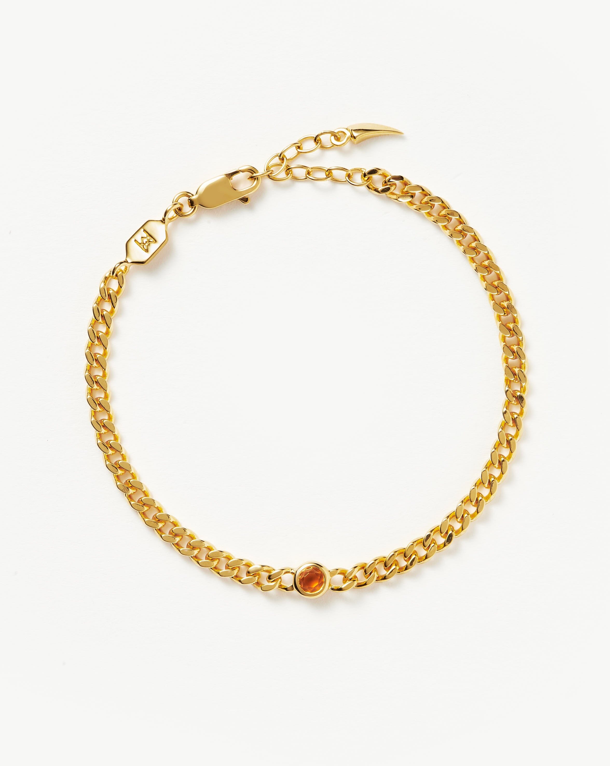 Birthstone Chain Bracelet - November | 18ct Gold Plated Vermeil/Citrine Bracelets Missoma 