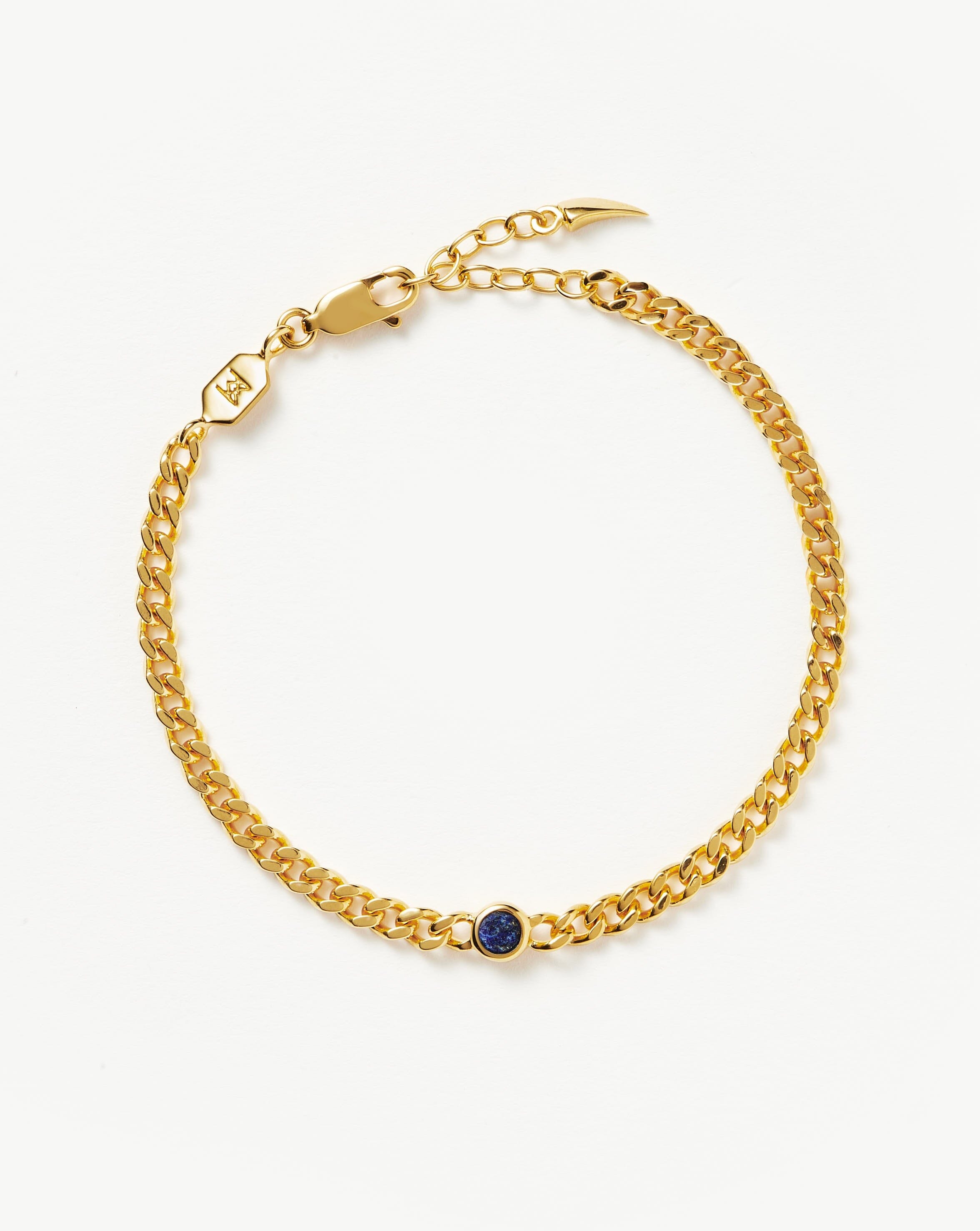 Birthstone Chain Bracelet - September | 18ct Gold Plated Vermeil/Lapis Bracelets Missoma 