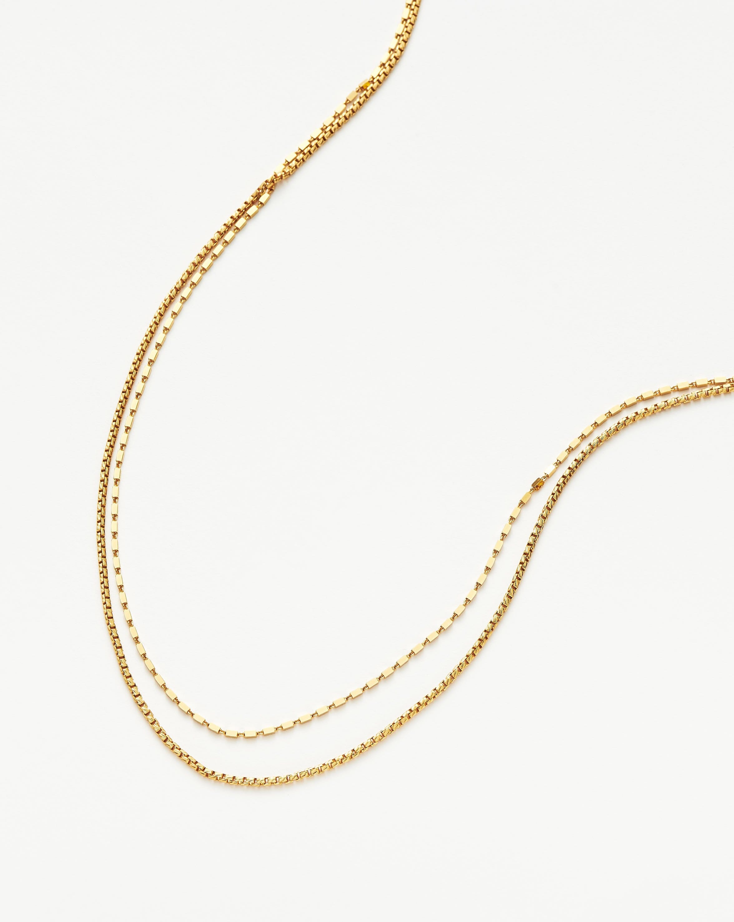 Box Link Double Chain Necklace | 18ct Gold Plated Vermeil Necklaces Missoma 