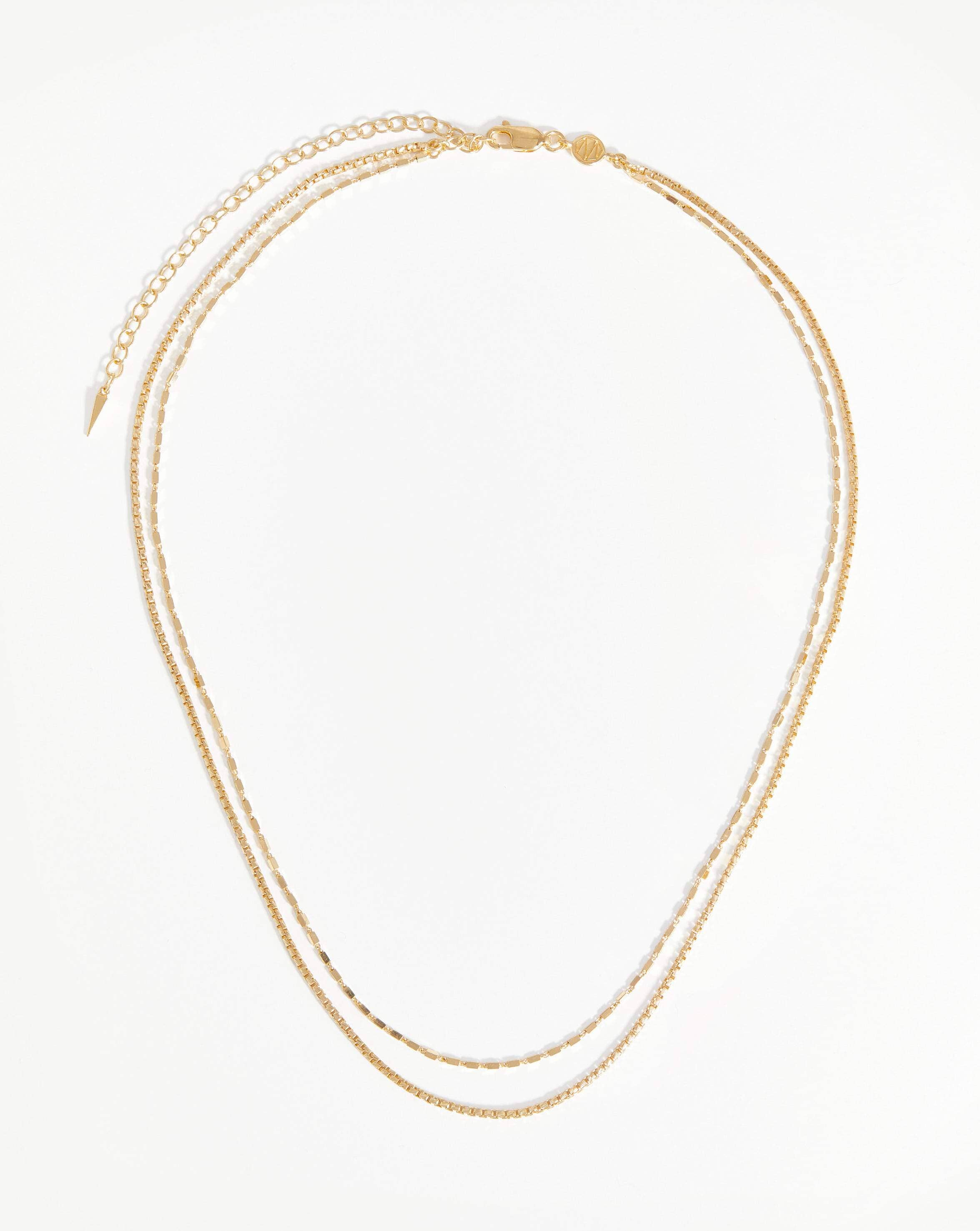 Box Link Double Chain Necklace | 18ct Gold Plated Vermeil Necklaces Missoma 