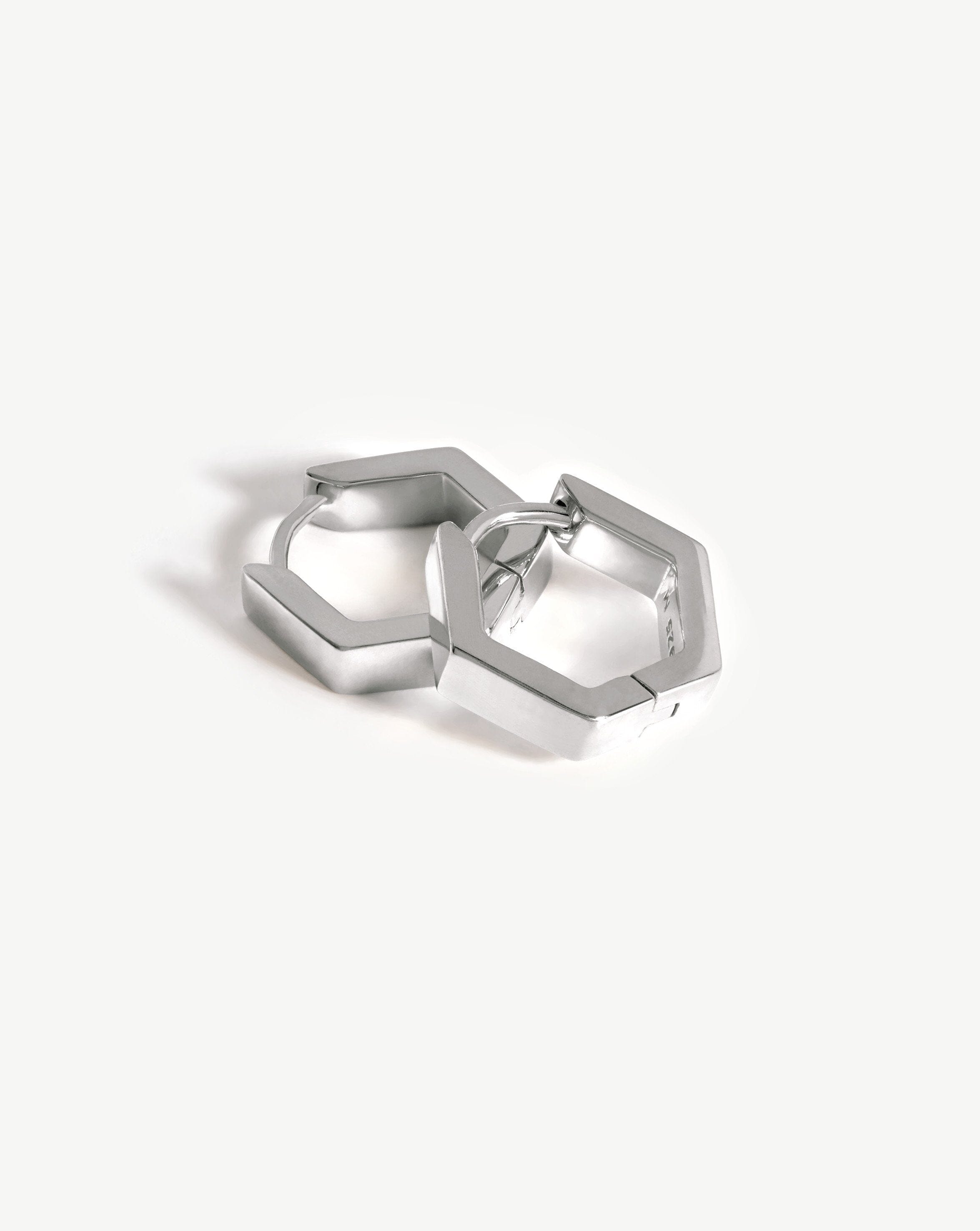 Chubby Hex Huggies | Sterling Silver Earrings Missoma 