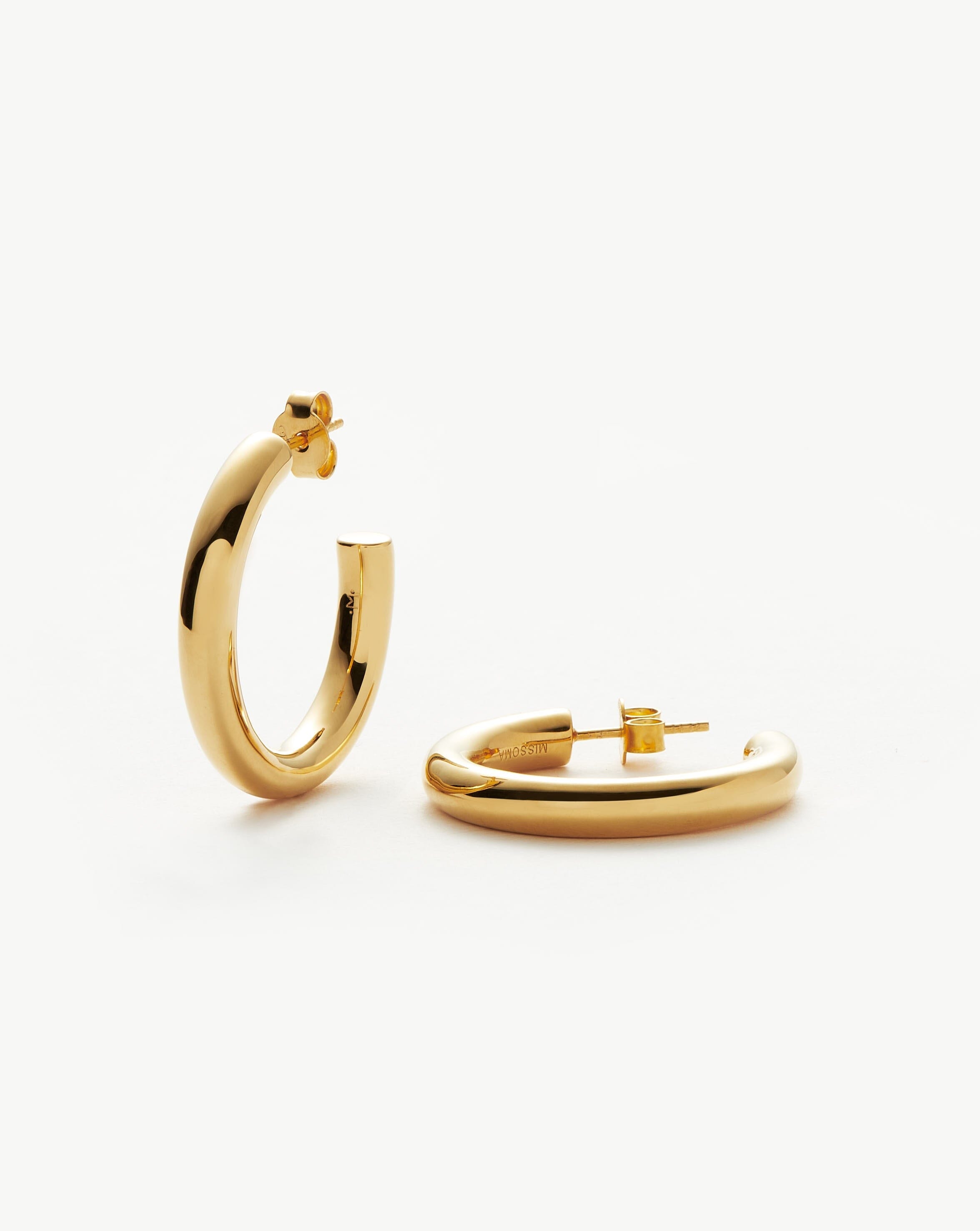 Chubby Tunnel Large Hoop Earrings | 18ct Gold Plated Earrings Missoma 