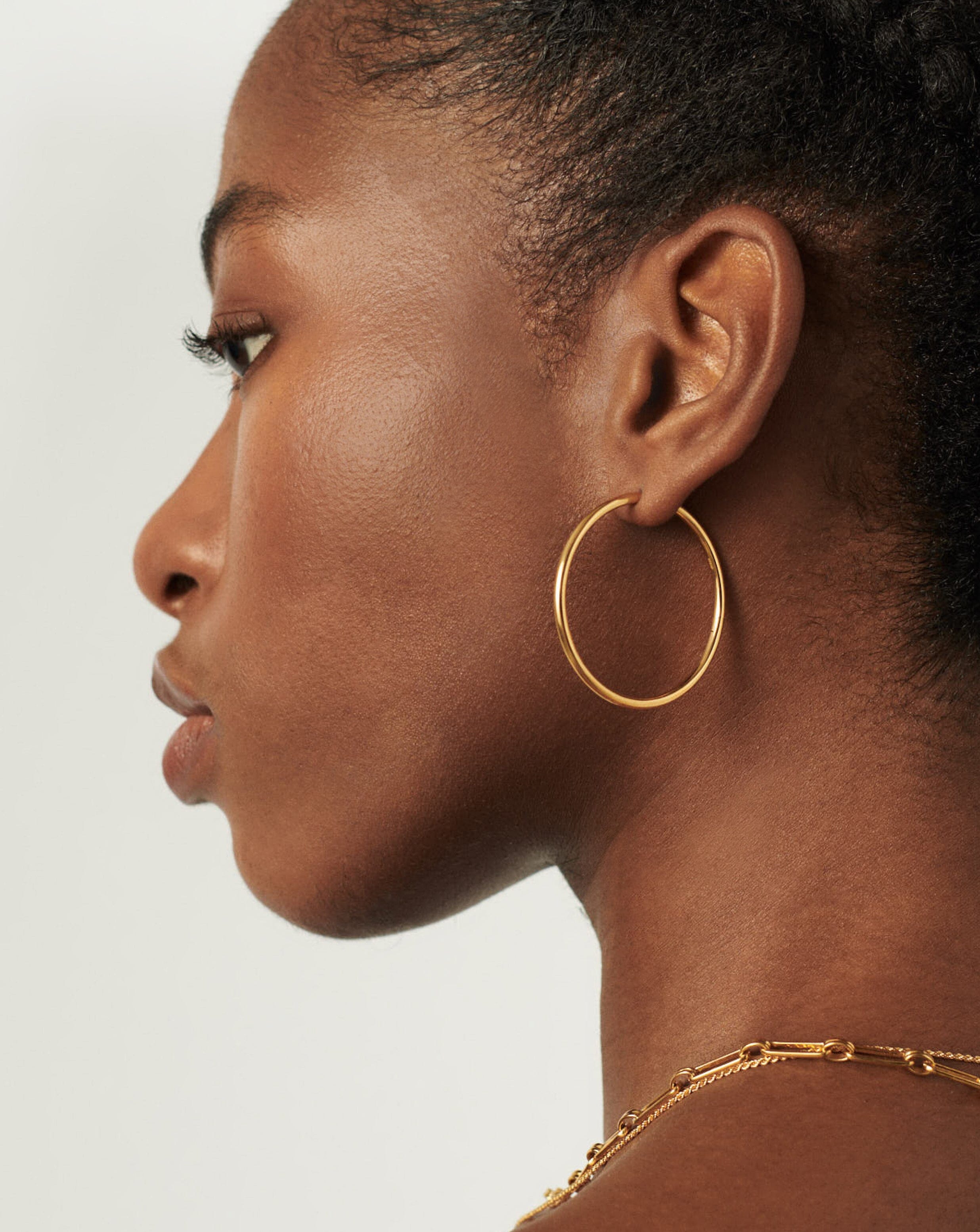 Classic Large Hoop Earrings | 18ct Gold Plated Vermeil Earrings Missoma 