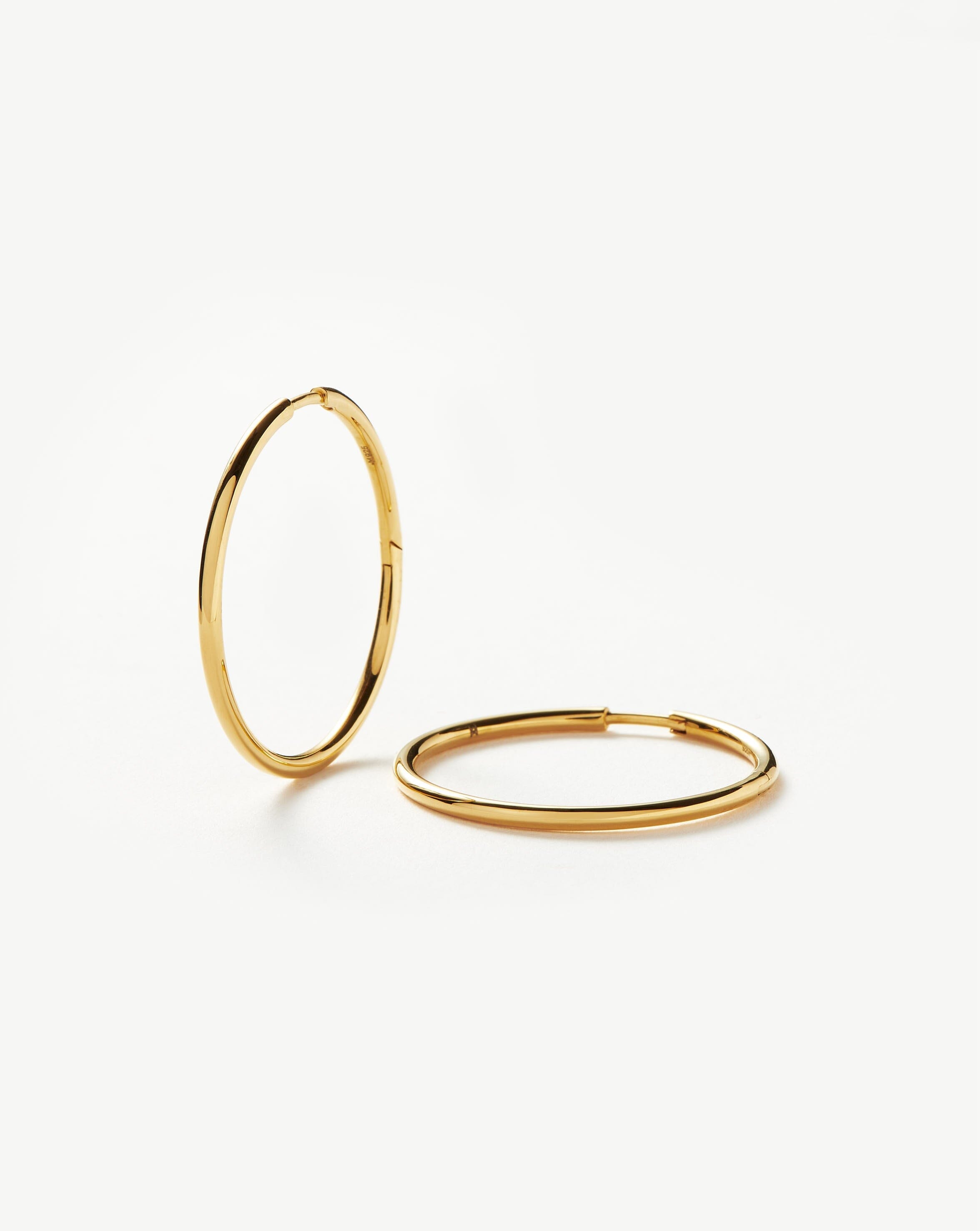 Classic Medium Hoop Earrings | 18ct Gold Plated Vermeil Earrings Missoma 