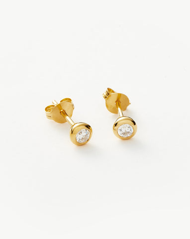 Classic Stone Stud Earrings | 18ct Gold Vermeil/Cubic Zirconia