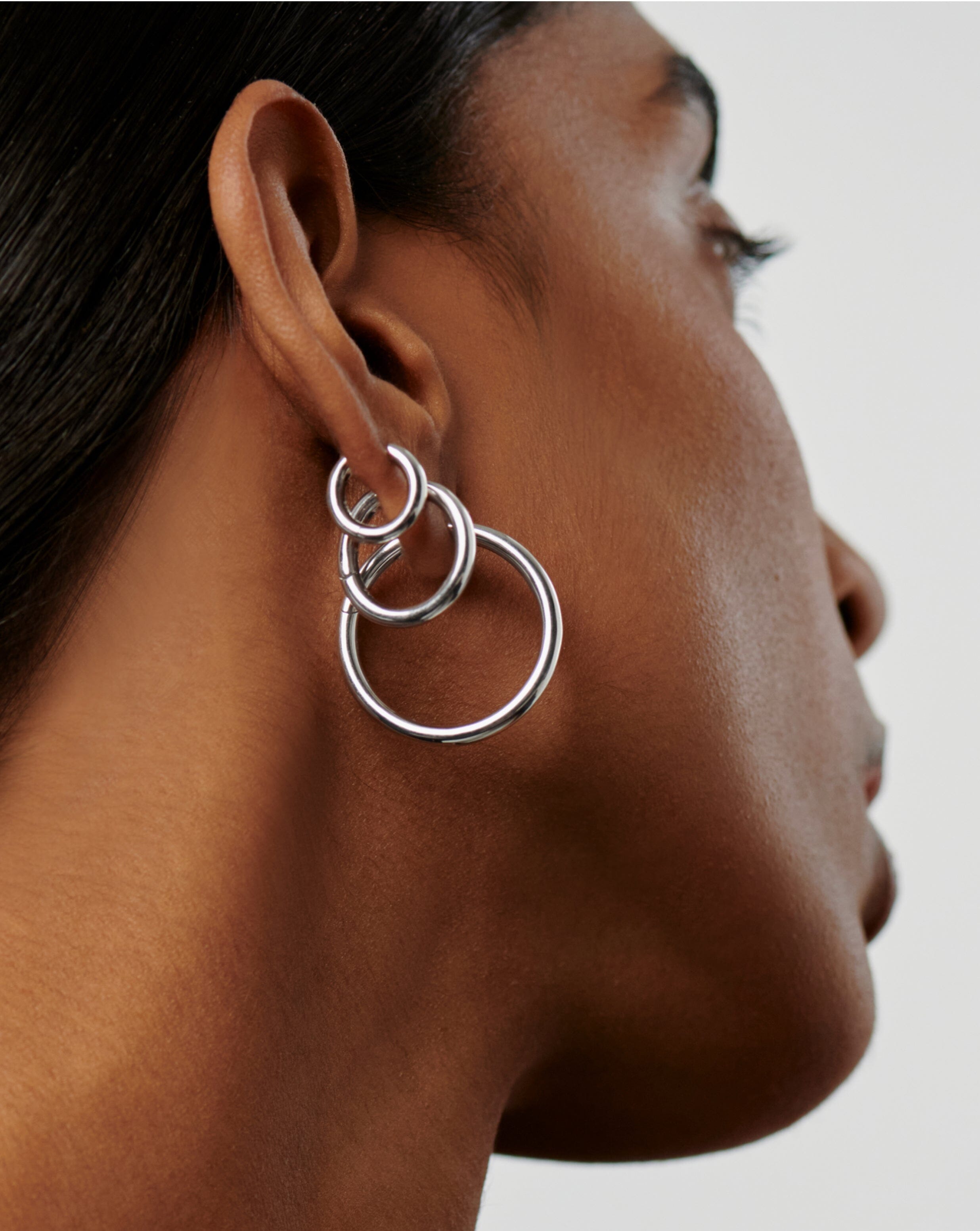 Classic Tunnel Large Hoop Earrings | Silver Plated Earrings Missoma 