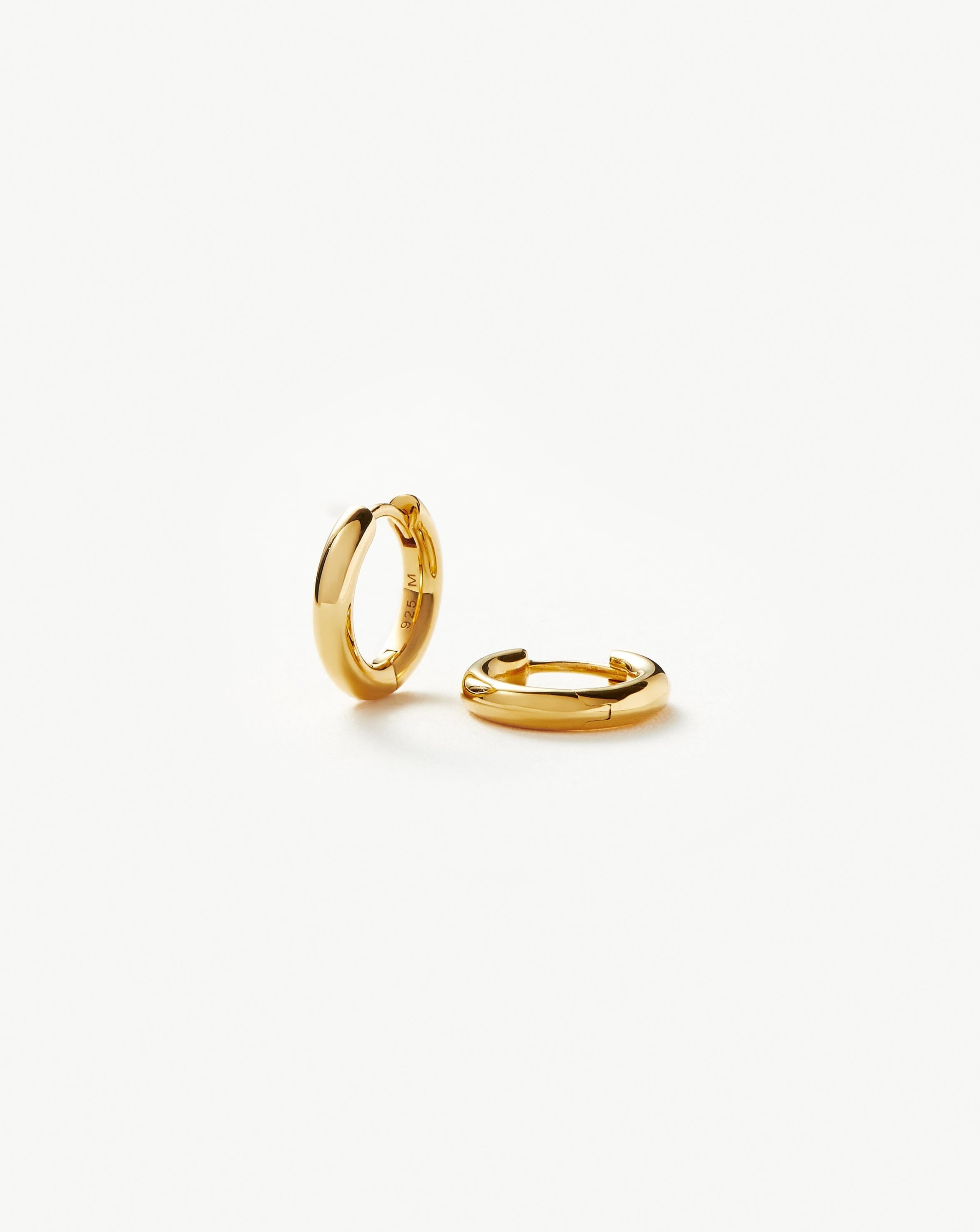 Classic Tunnel Mini Hoop Earrings | 18ct Gold Plated Earrings Missoma 