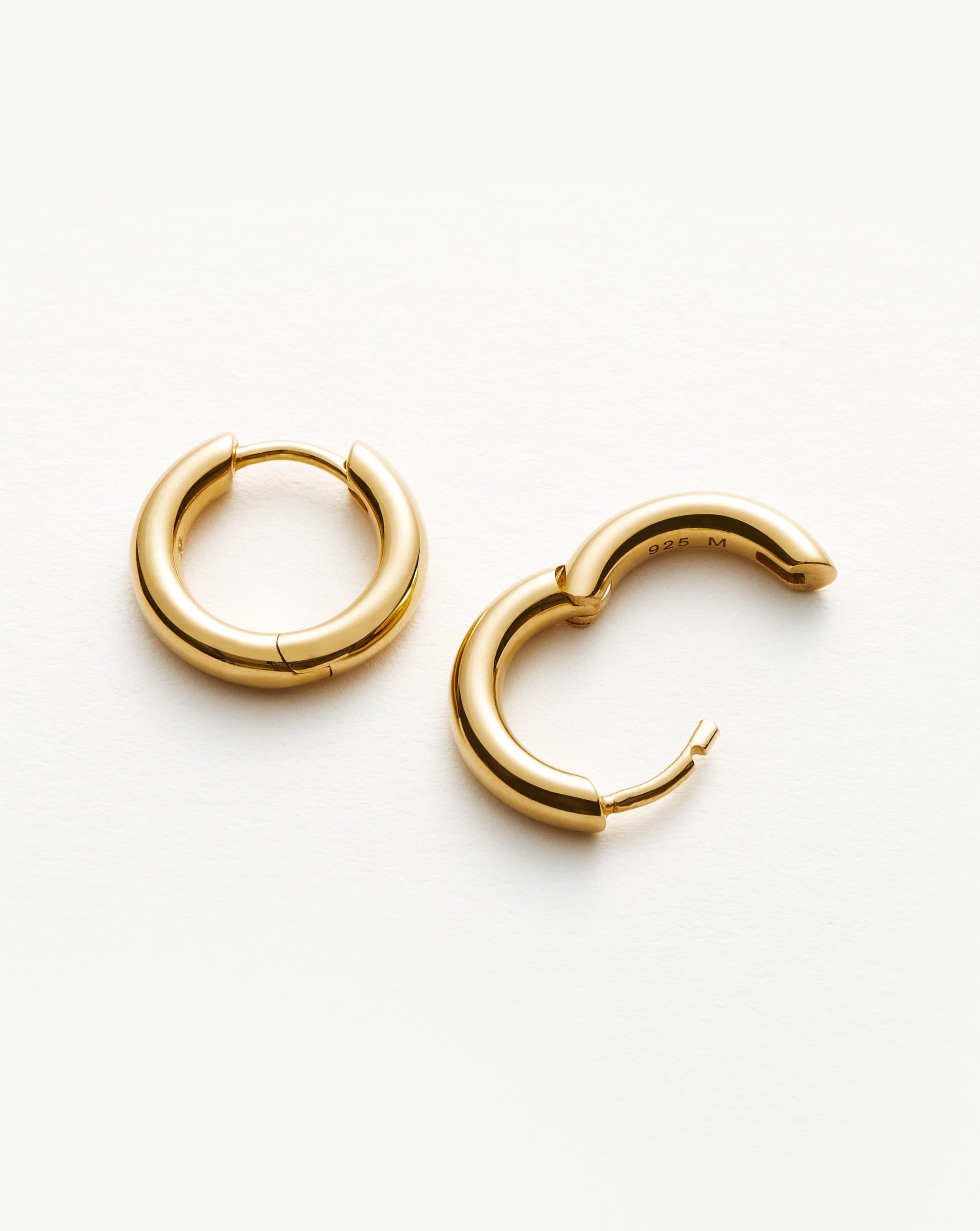 Classic Tunnel Mini Hoop Earrings | 18ct Gold Plated Earrings Missoma 