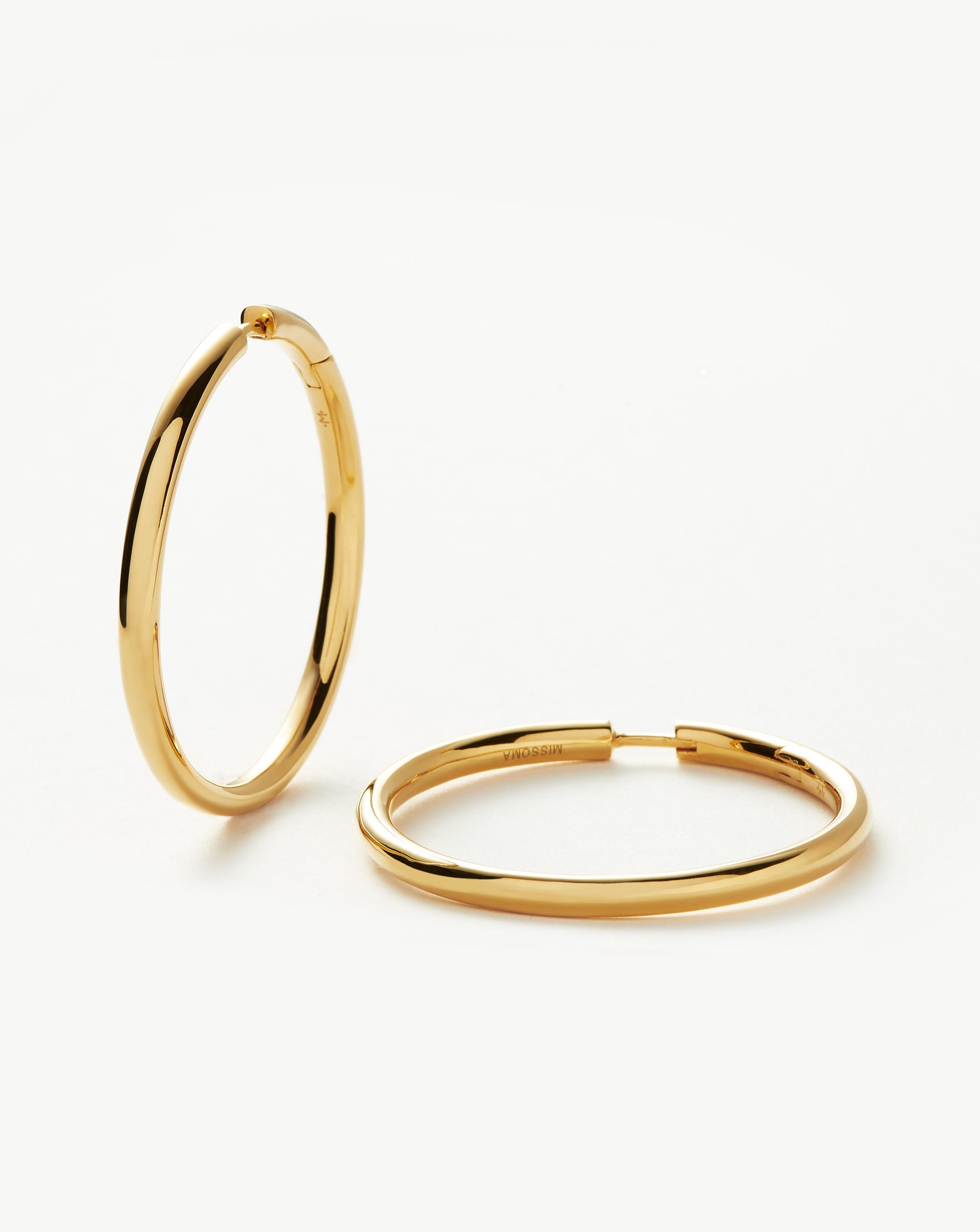 Classic Tunnel Oversized Hoop Earrings | 18ct Gold Plated Earrings Missoma 