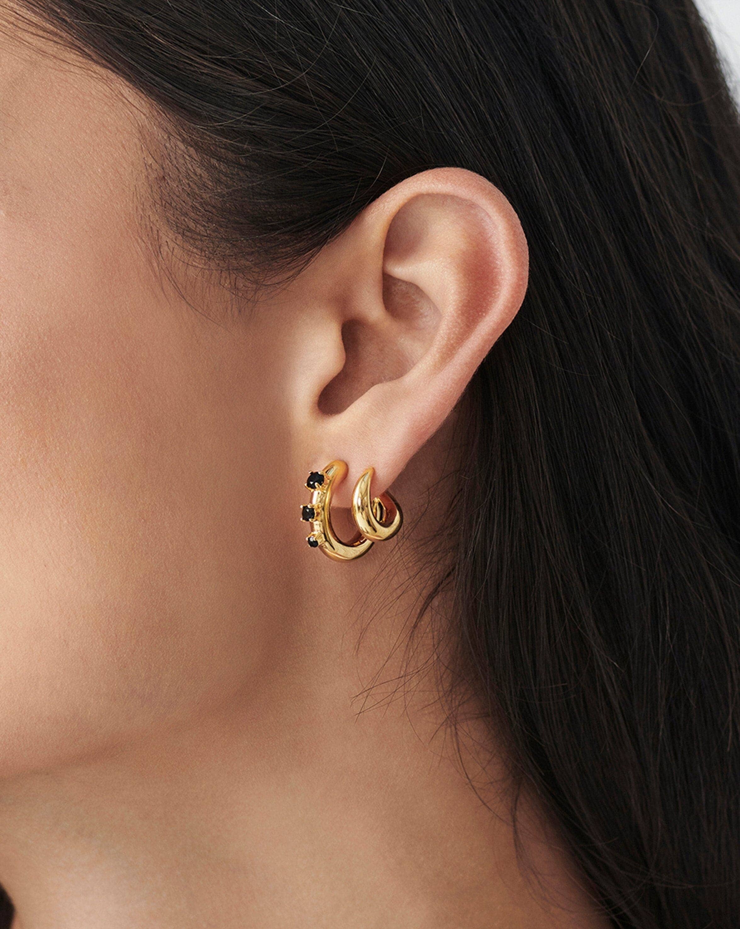 Claw Studded Double Hoop Earrings Earrings Missoma 