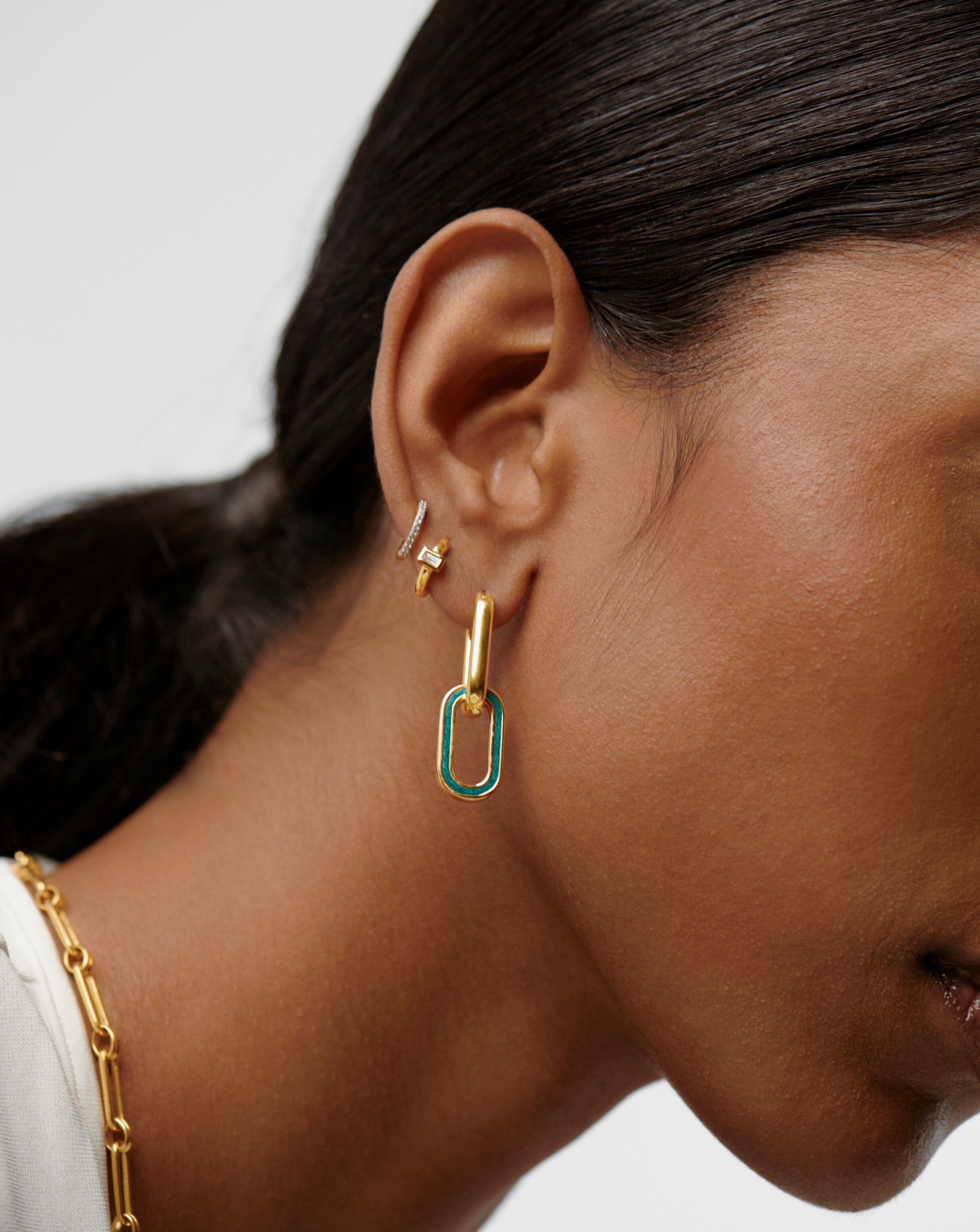 Convertible Ovate Double Link Hoop Earrings Earrings Missoma 