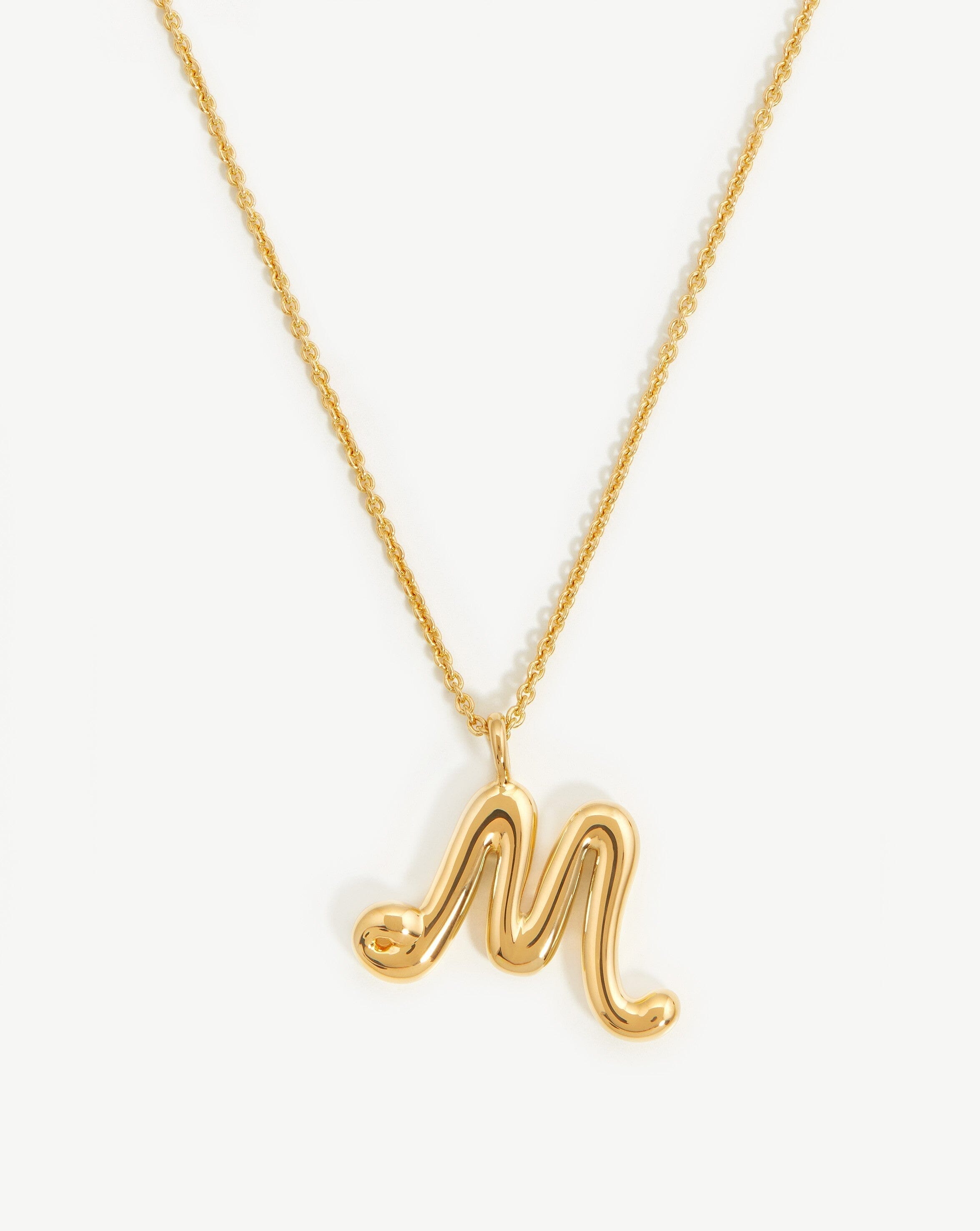 Curly Molten Initial Pendant Necklace - Initial M | 18ct Gold Plated Vermeil Necklaces Missoma 