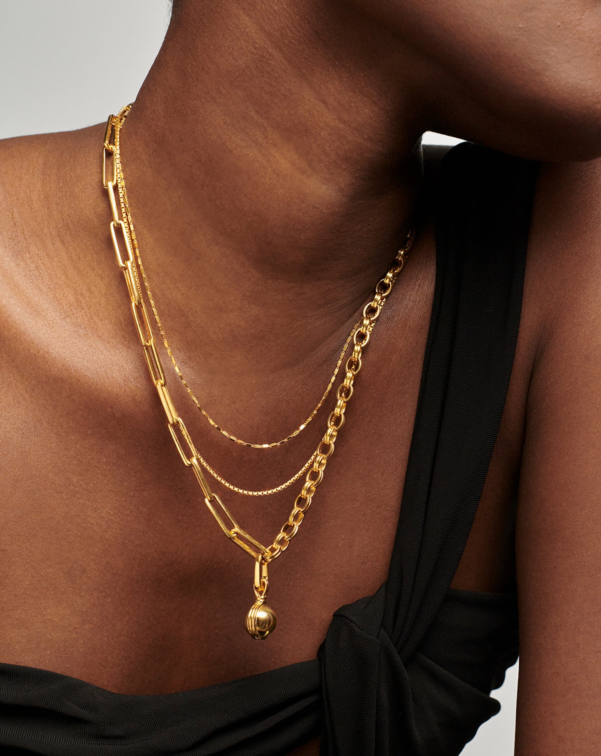 Deconstructed Axiom Small Sphere Chain Necklace | 18ct Gold Plated Necklaces Missoma 