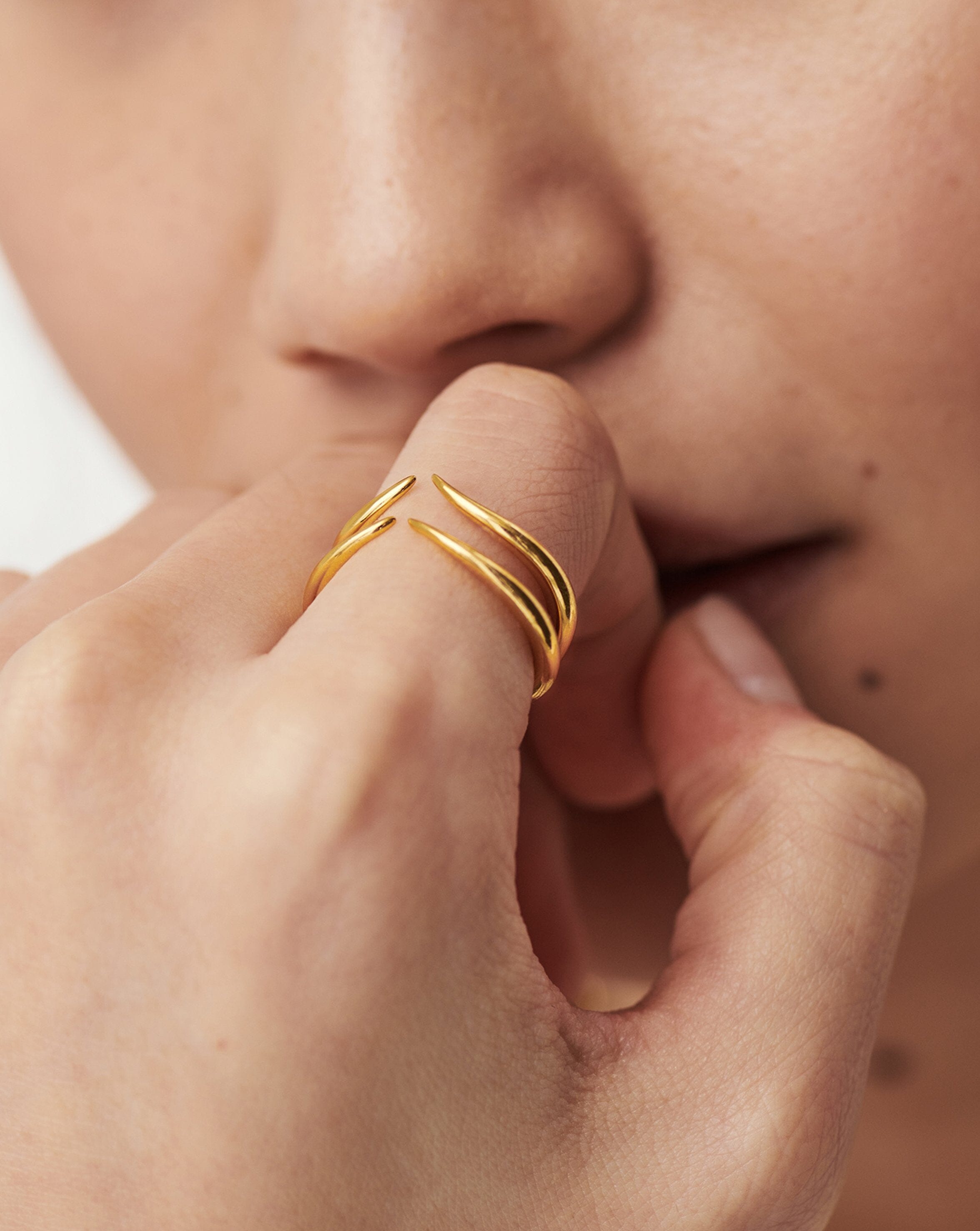 Double Claw Open Ring | 18ct Gold Plated Vermeil Rings Missoma 