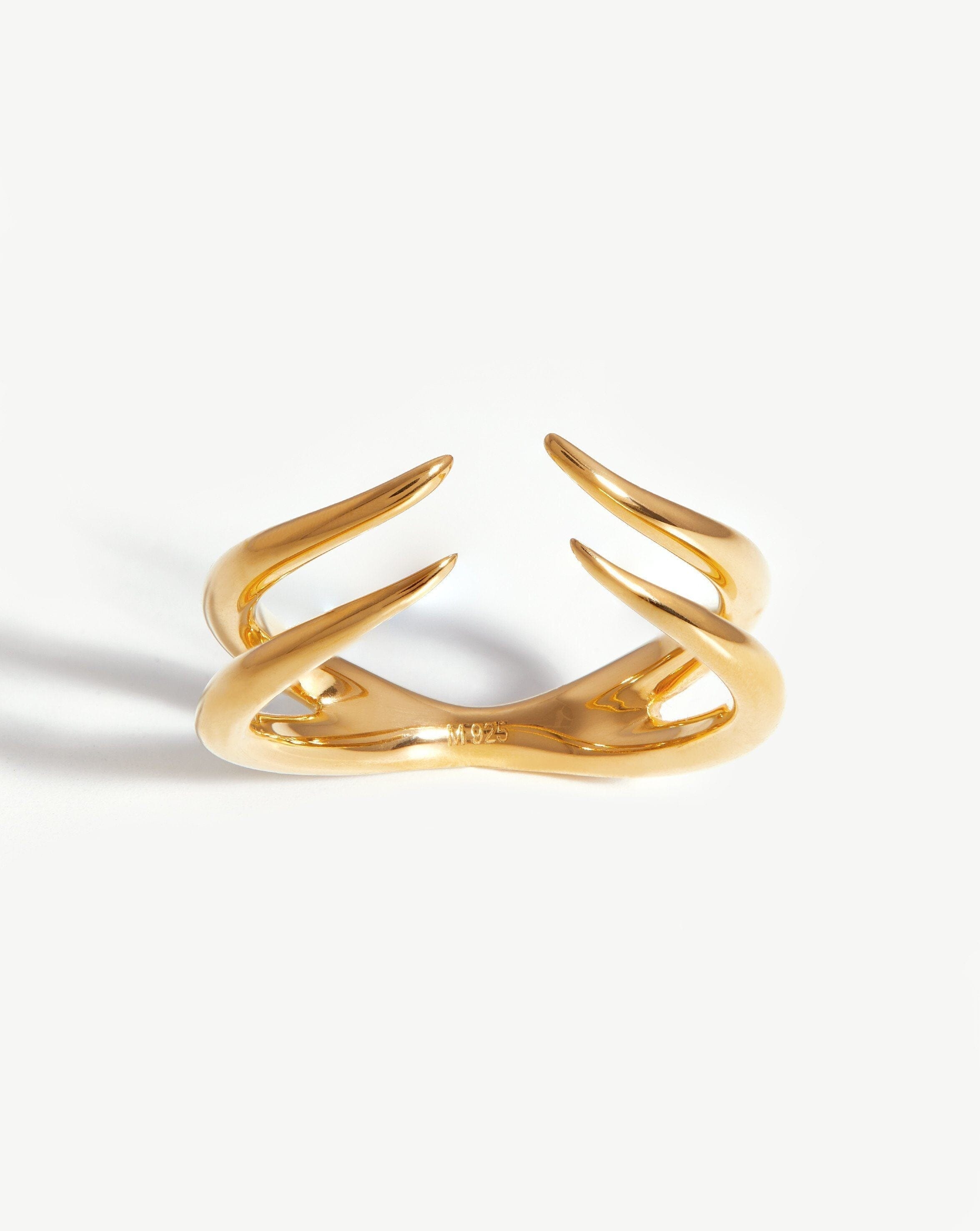 Double Claw Open Ring | 18ct Gold Plated Vermeil Rings Missoma 