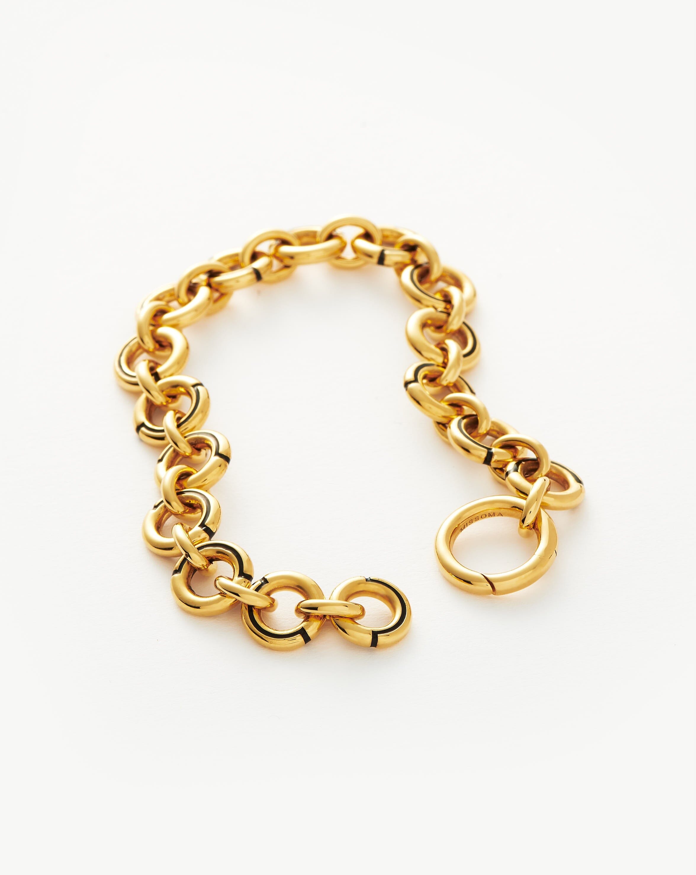 Enamel Byline Link Chunky Chain Bracelet | 18ct Gold Plated Bracelets Missoma 