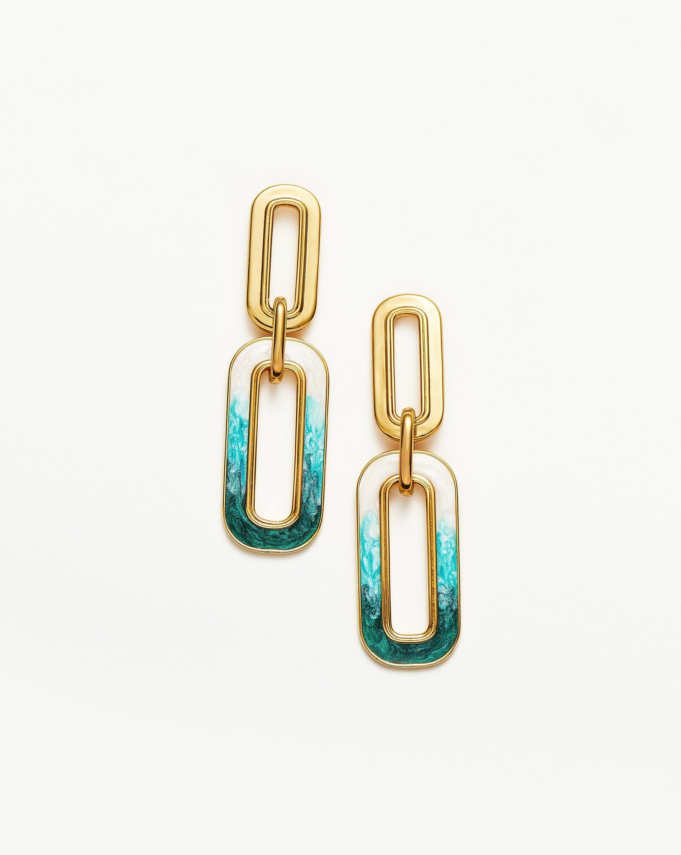 Enamel Haze Ombre Ovate Drop Hoop Earrings Earrings Missoma 