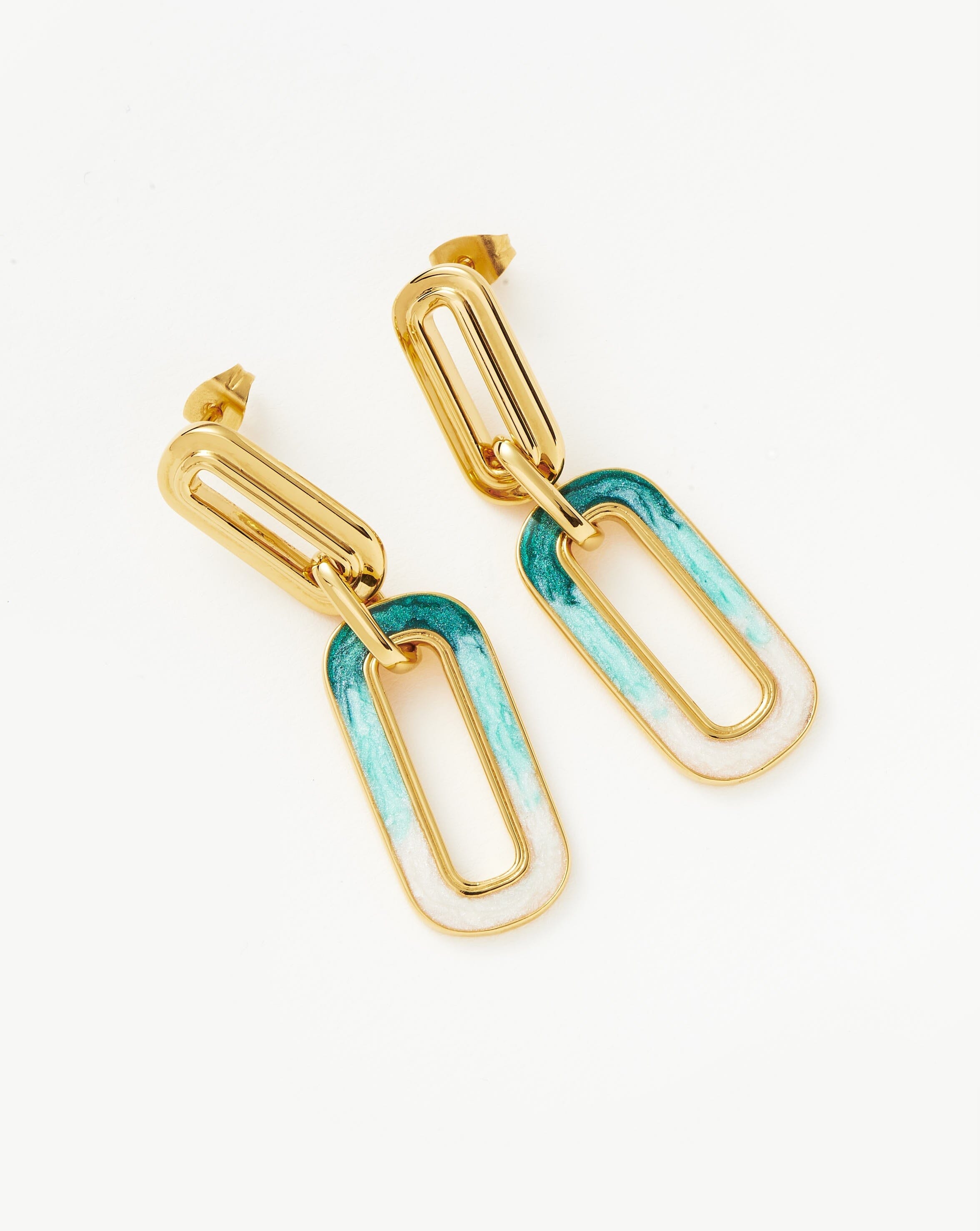 Enamel Haze Ombre Ovate Drop Hoop Earrings Earrings Missoma 