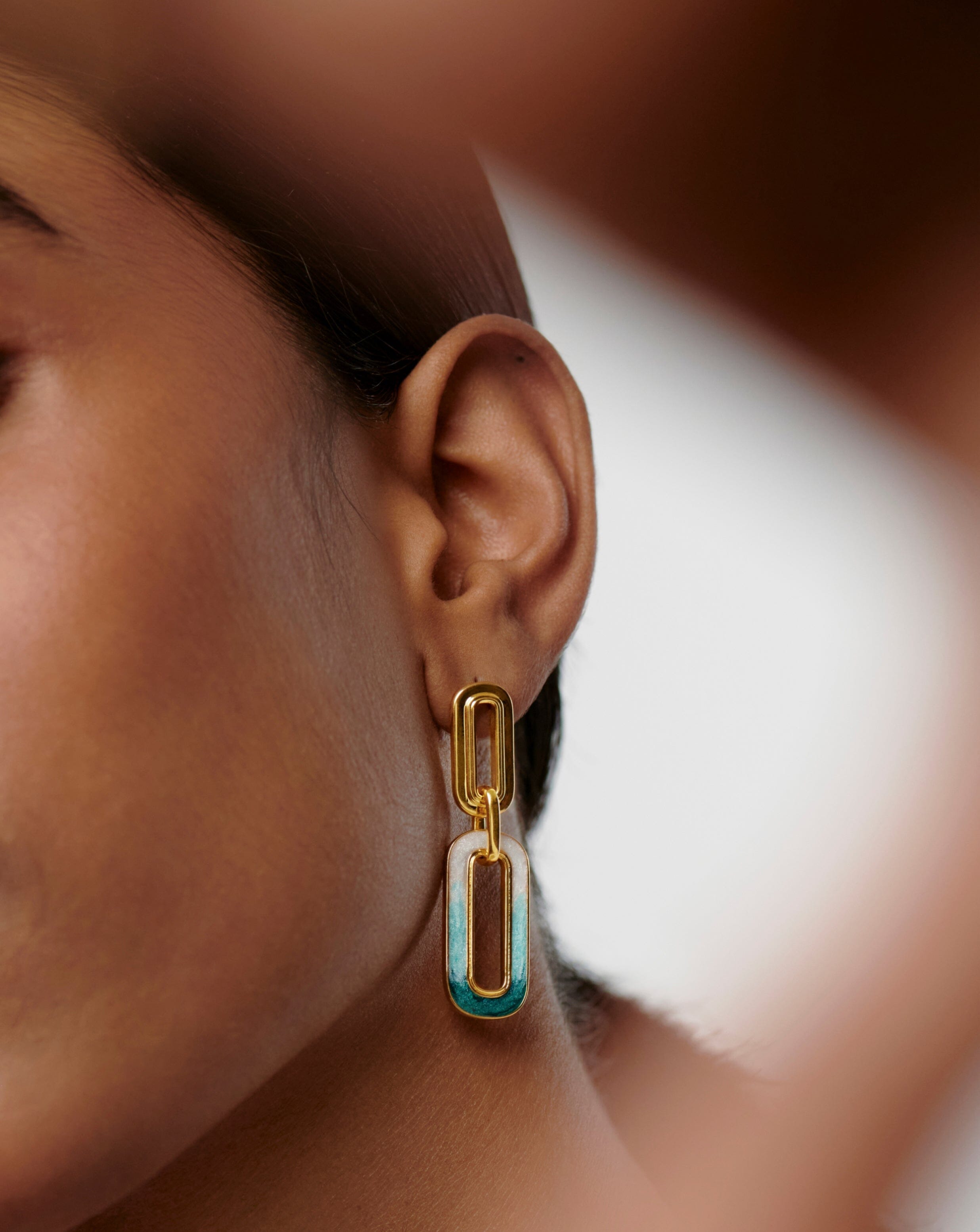 Enamel Haze Ombre Ovate Drop Hoop Earrings Earrings Missoma 