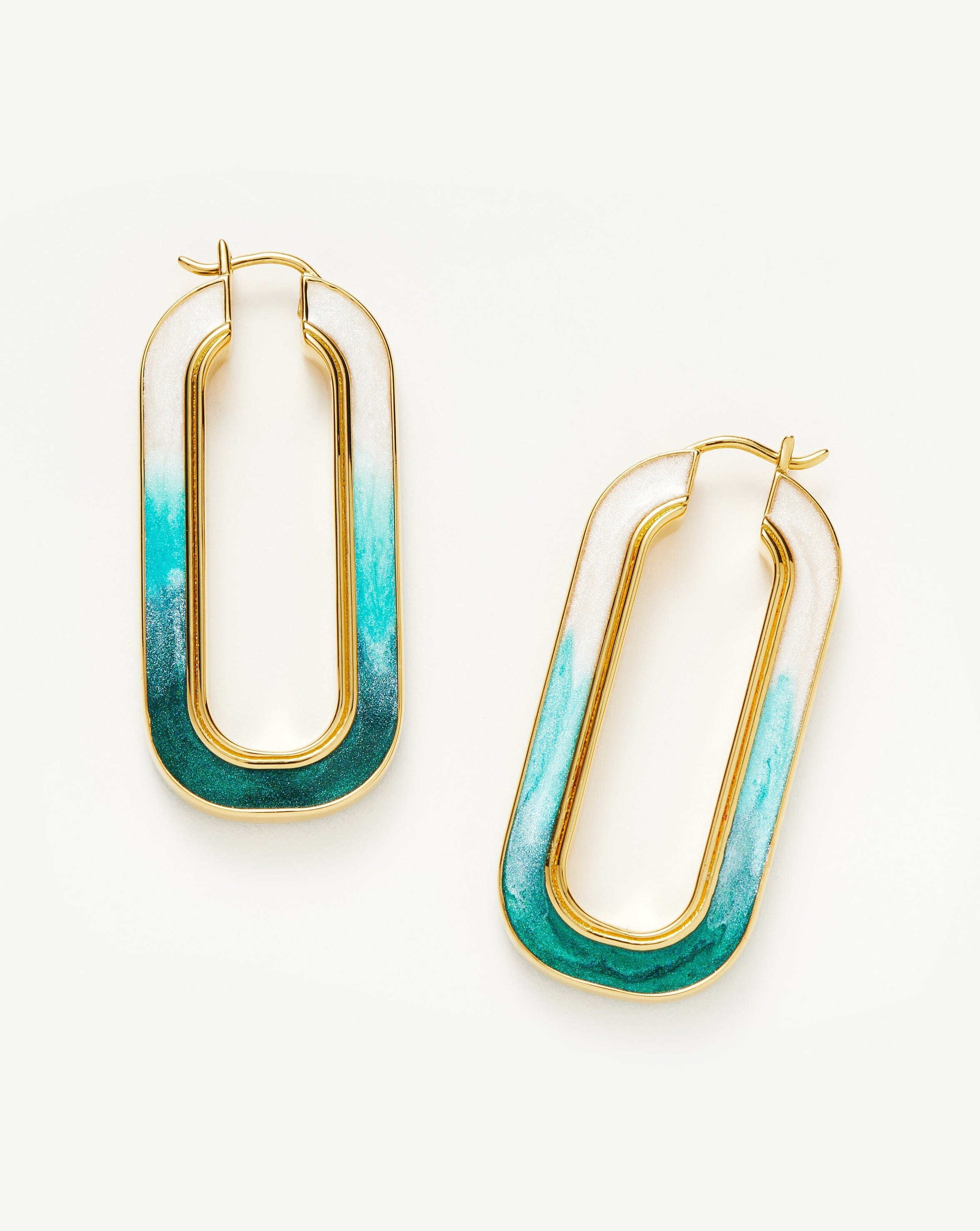 Enamel Haze Ombré Oversized Ovate Hoop Earrings Earrings Missoma 