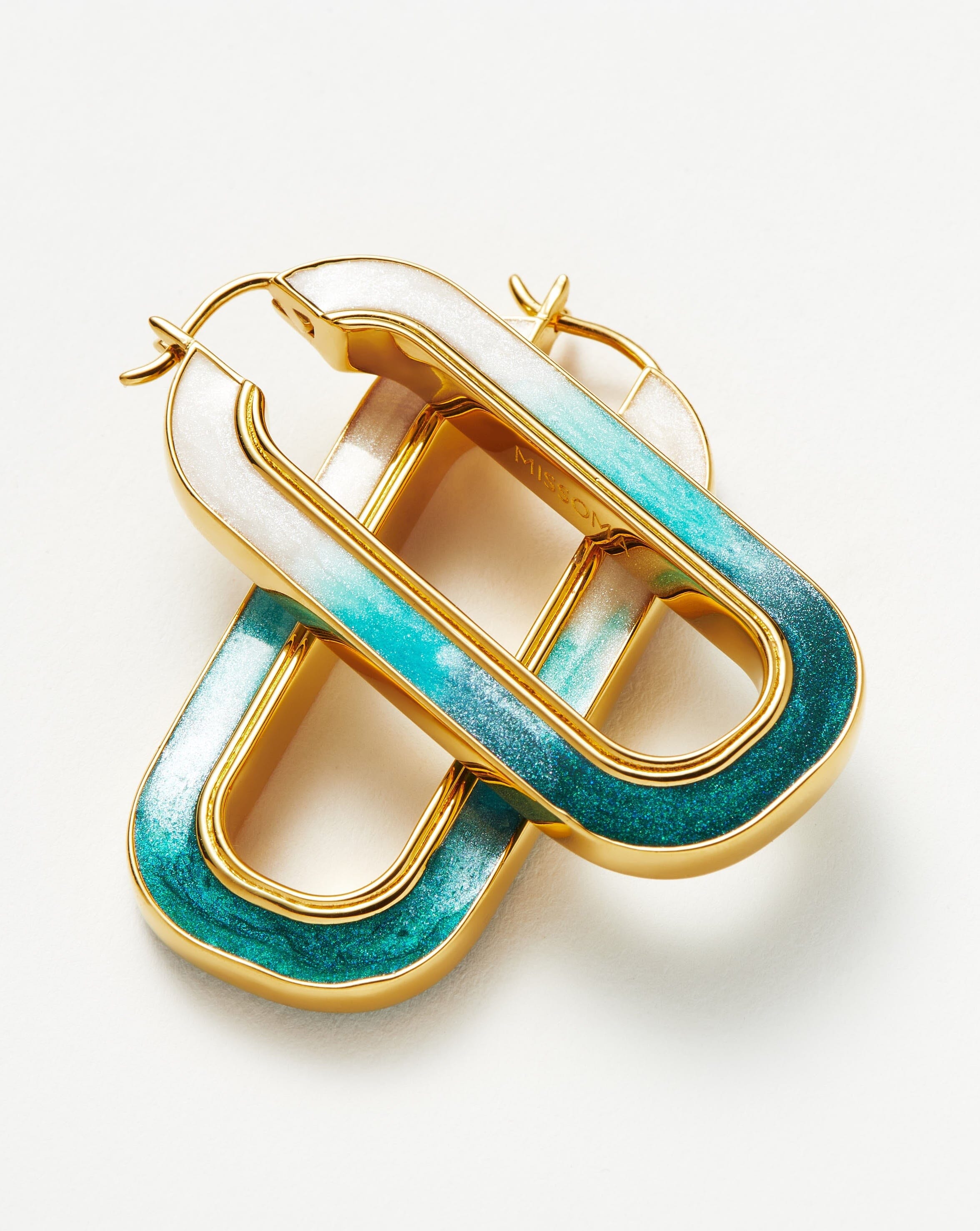 Enamel Haze Ombré Oversized Ovate Hoop Earrings Earrings Missoma 