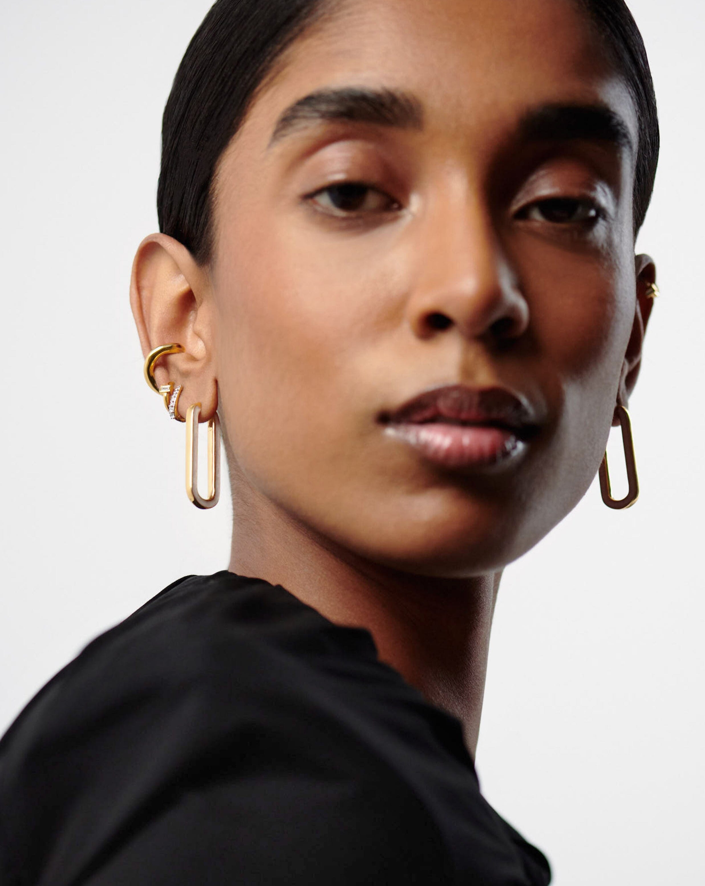 Enamel Haze Ovate Large Hoop Earrings Earrings Missoma 