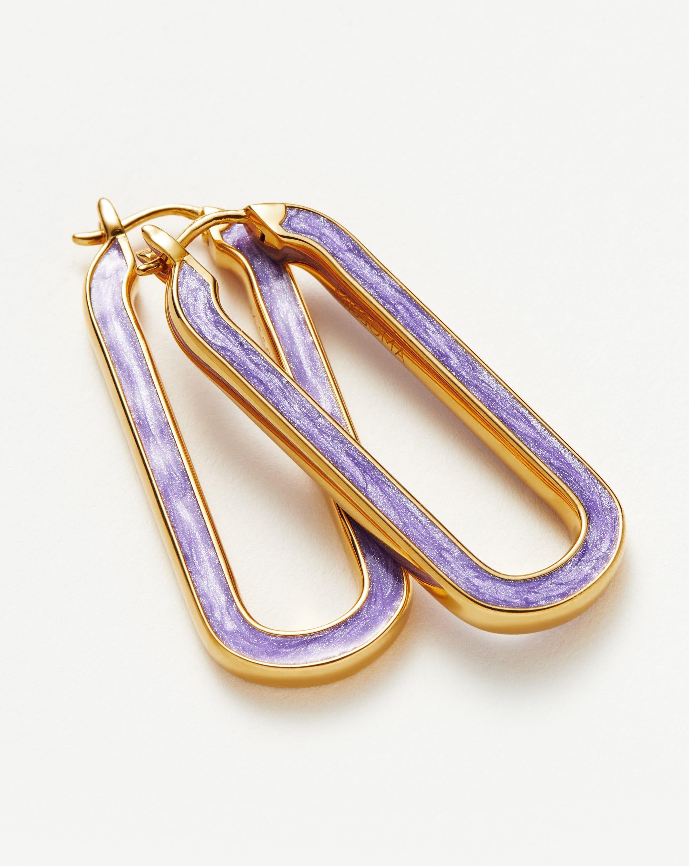 Enamel Haze Ovate Large Hoop Earrings Earrings Missoma 