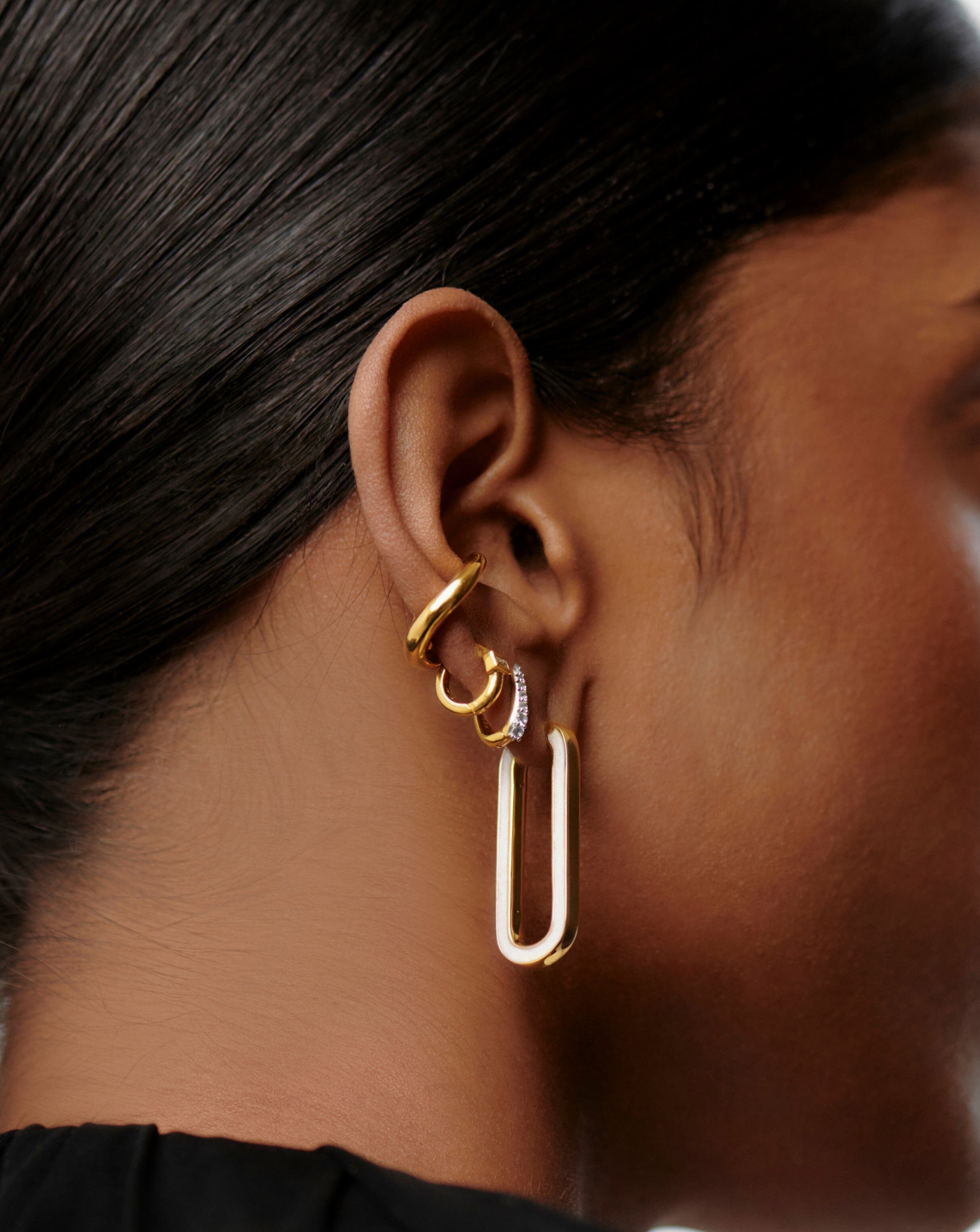 Enamel Haze Ovate Large Hoop Earrings Earrings Missoma 