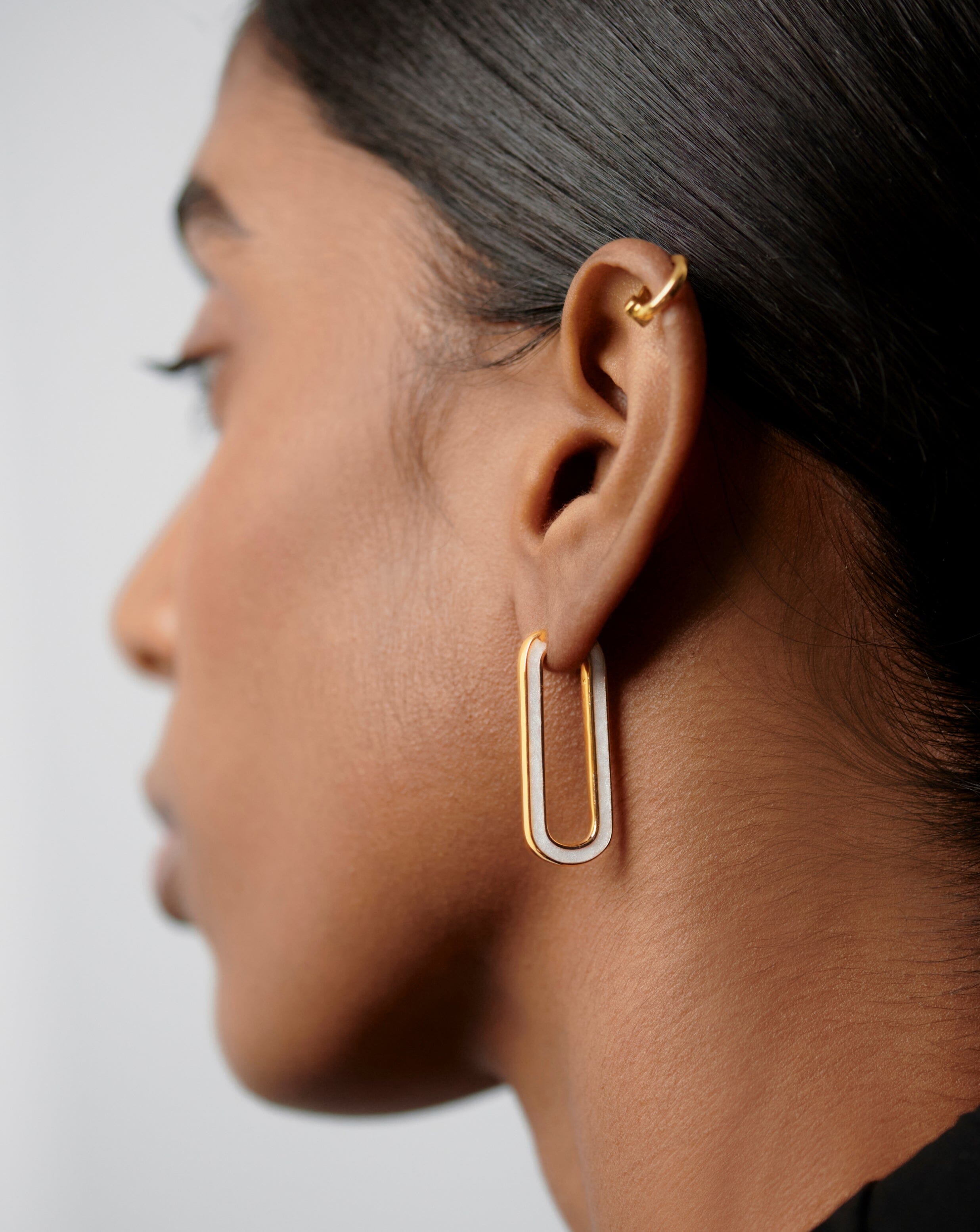 Enamel Haze Ovate Large Hoop Earrings Earrings Missoma 