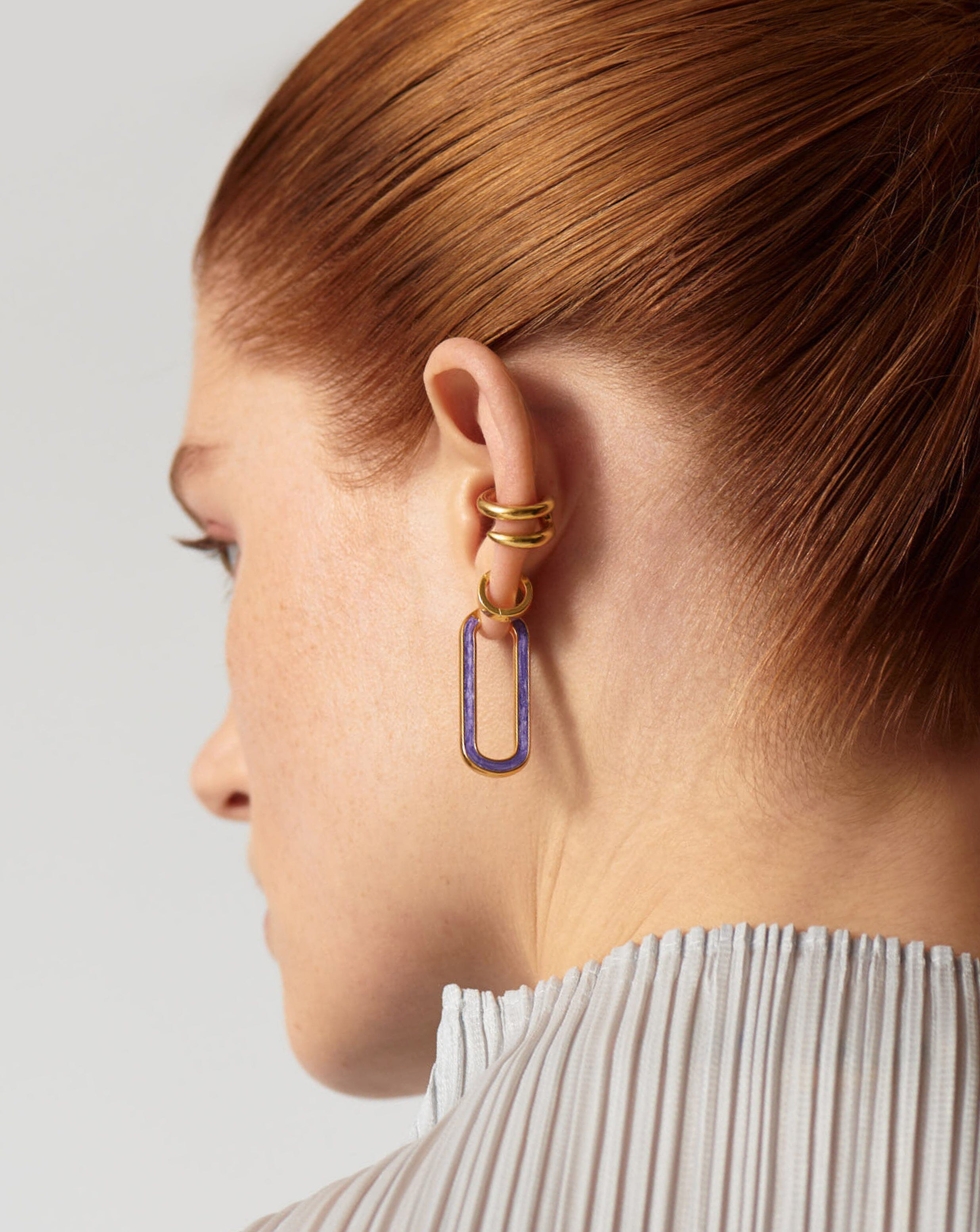 Enamel Haze Ovate Large Hoop Earrings Earrings Missoma 