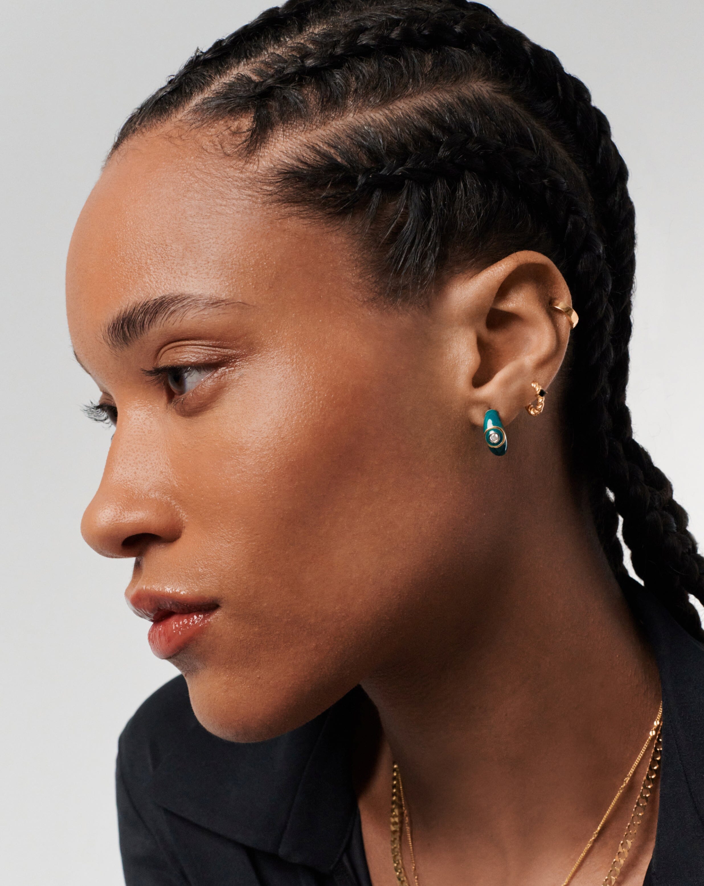 Enamel & Stone Dome Mini Hoop Earrings Earrings Missoma 