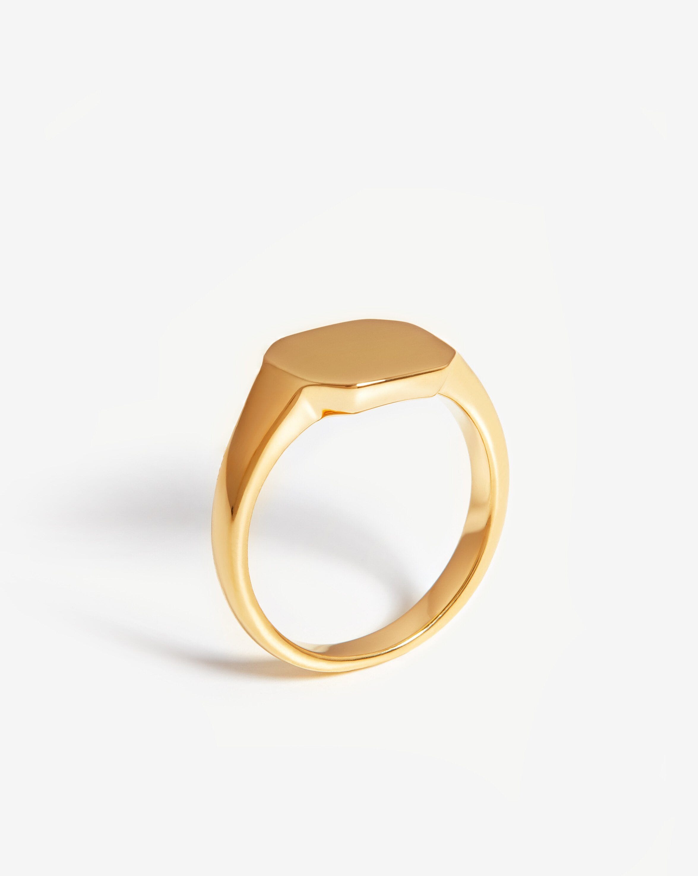 Engravable Octa Signet Ring | 18ct Gold Plated Vermeil Rings Missoma 