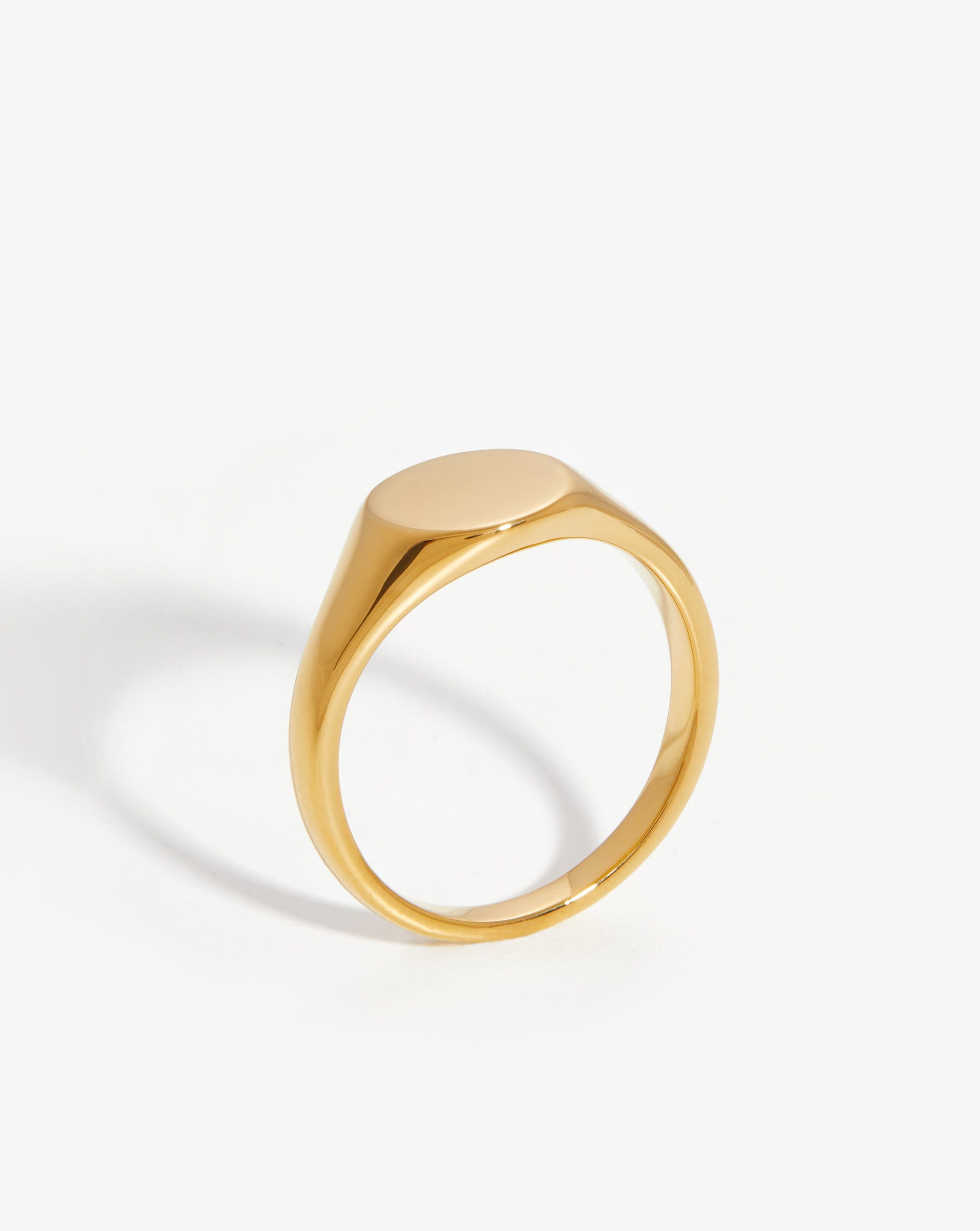 Engravable Round Signet Ring | 18ct Gold Plated Vermeil Rings Missoma 