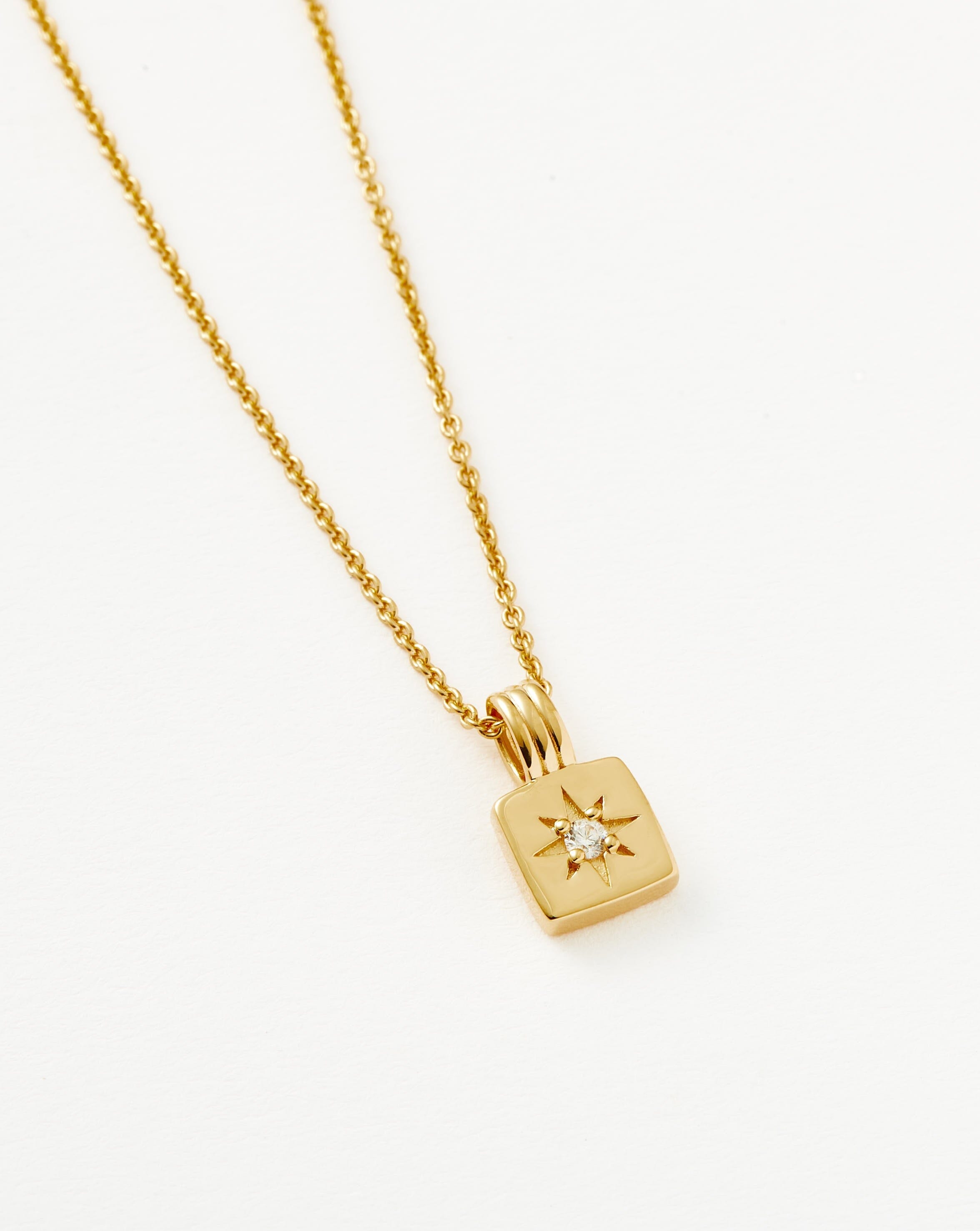 Engravable Star Ridge Pendant Necklace | 18ct Gold Plated Vermeil Necklaces Missoma 