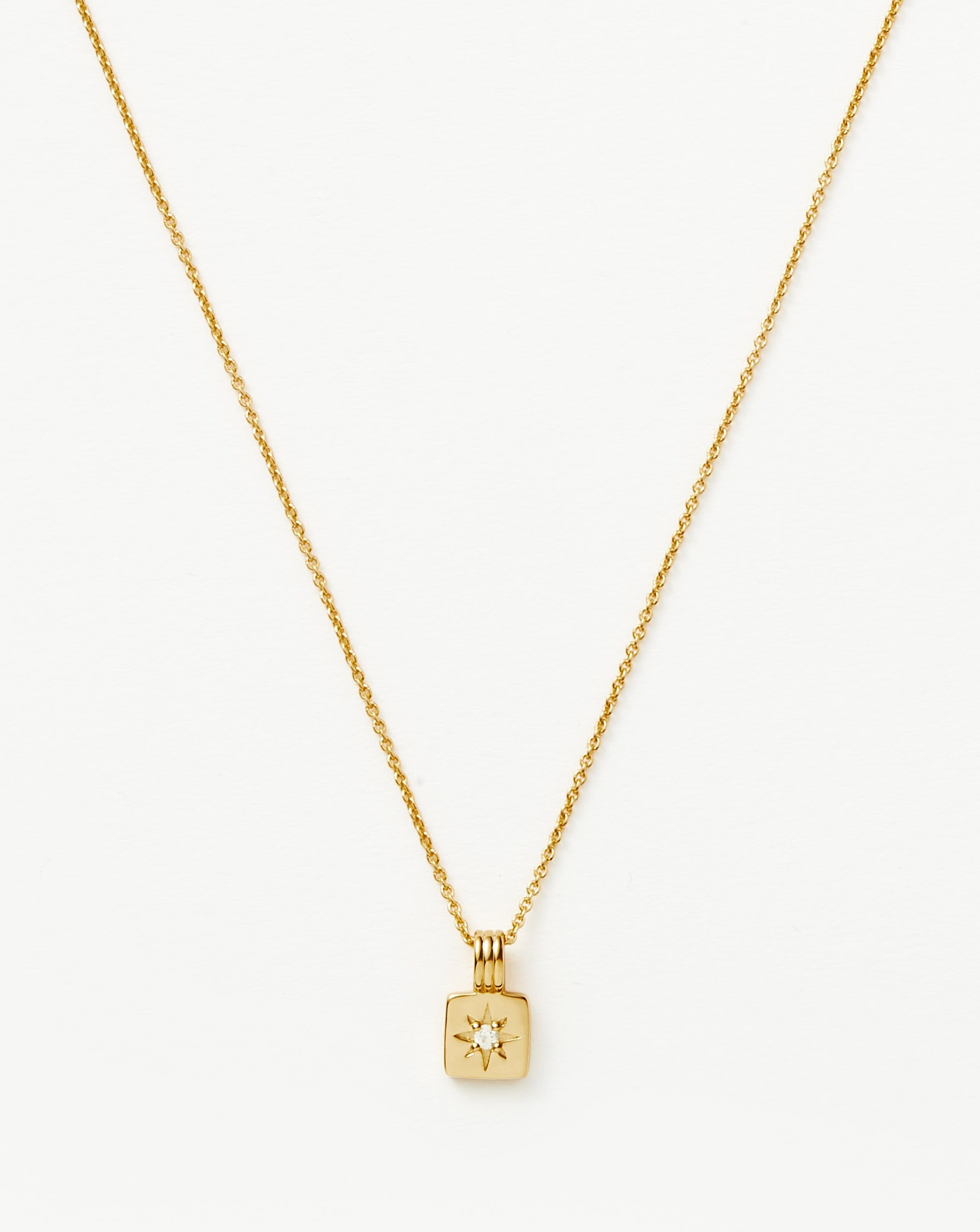 Engravable Star Ridge Pendant Necklace | 18ct Gold Plated Vermeil Necklaces Missoma 