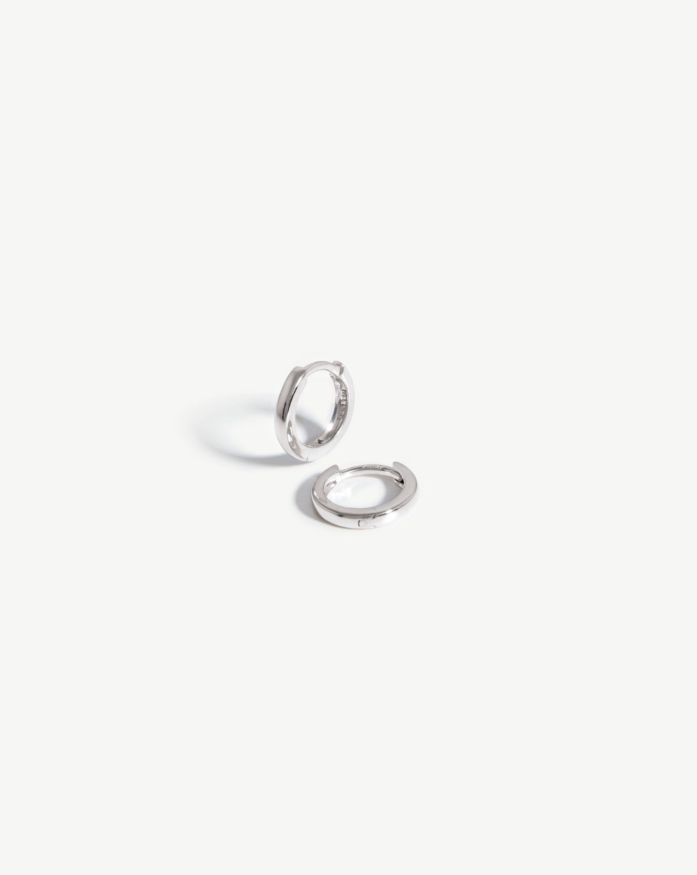 Fine Classic Huggies | 14ct White Gold Earrings Missoma 